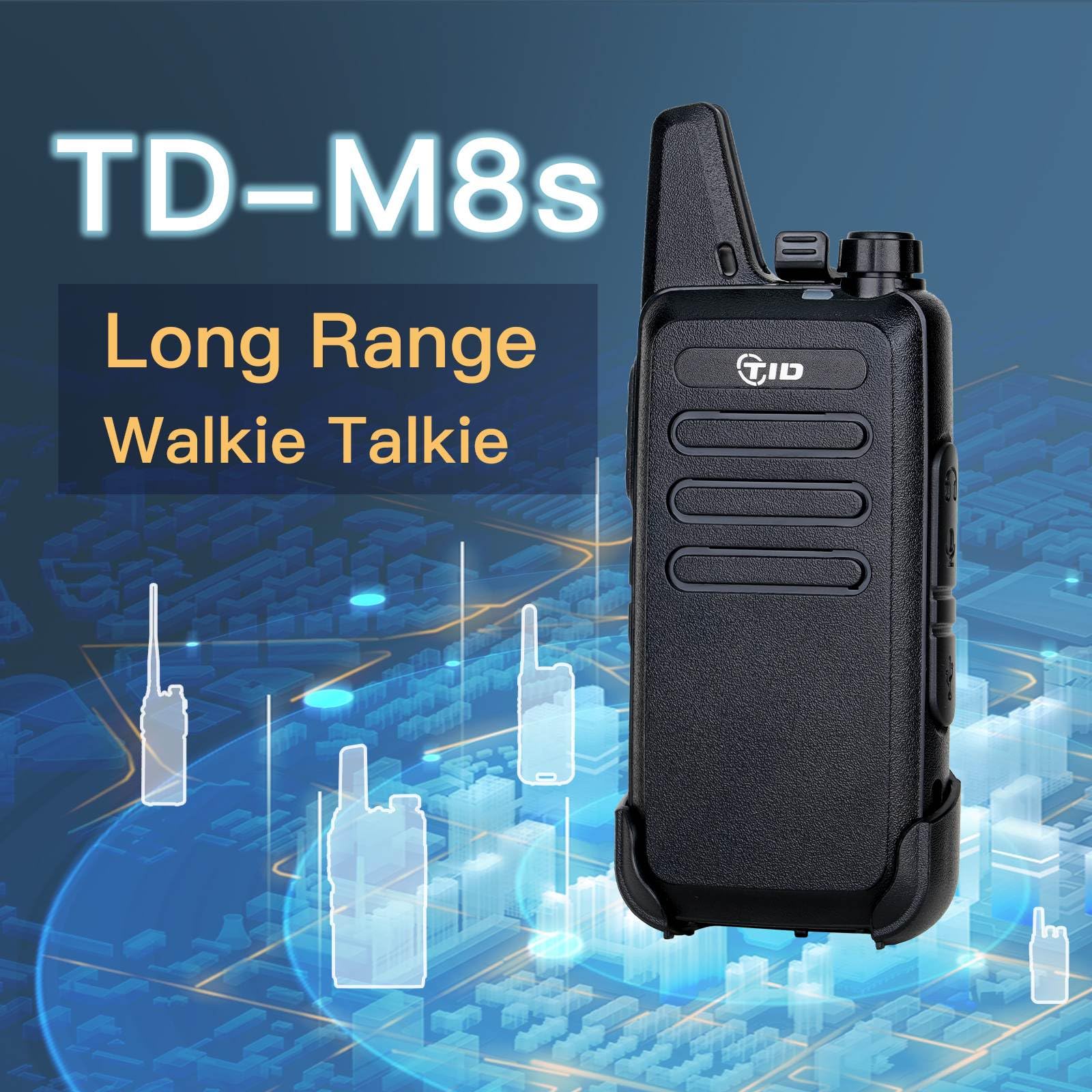 Tidradio Td M8S 2 Way Radio Walkie Talkies Rechargeable Vox License Free Two Way Radio With Earpiece Walkie Talkies For Adults S
