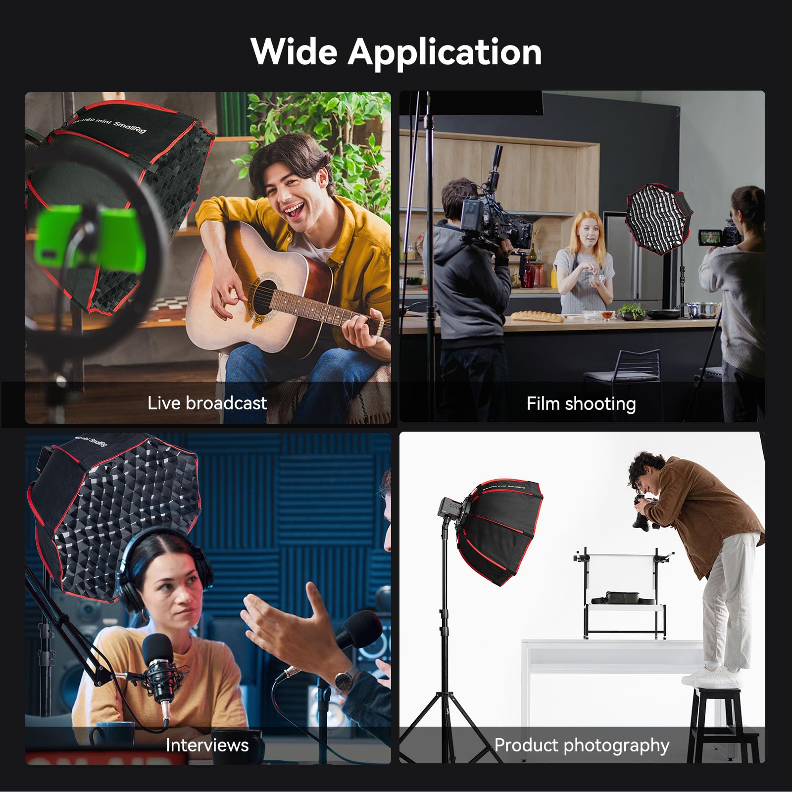 Smallrig Ra-D60 Parabolic Softbox, 23.6 Quick Release Softbox With Carrying Bag, Compatible With Smallrig Rc60 /Rc100 Series Cob