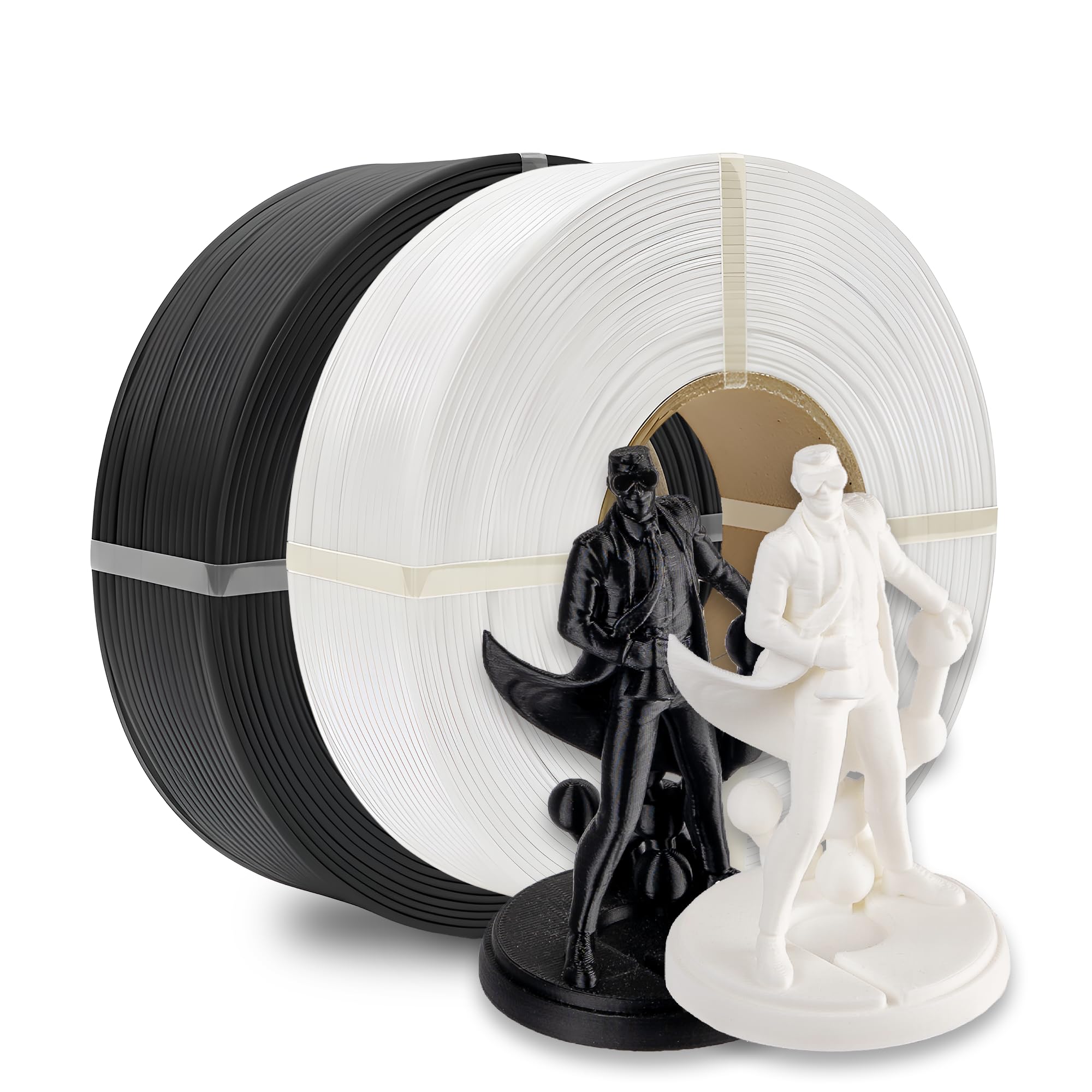 Polymaker Panchroma Refill Spool Matte PLA Filament 2KG Bundle, Matte Charcoal Black*1+Matte Cotton White*1, 2x1kg 3D Printing F