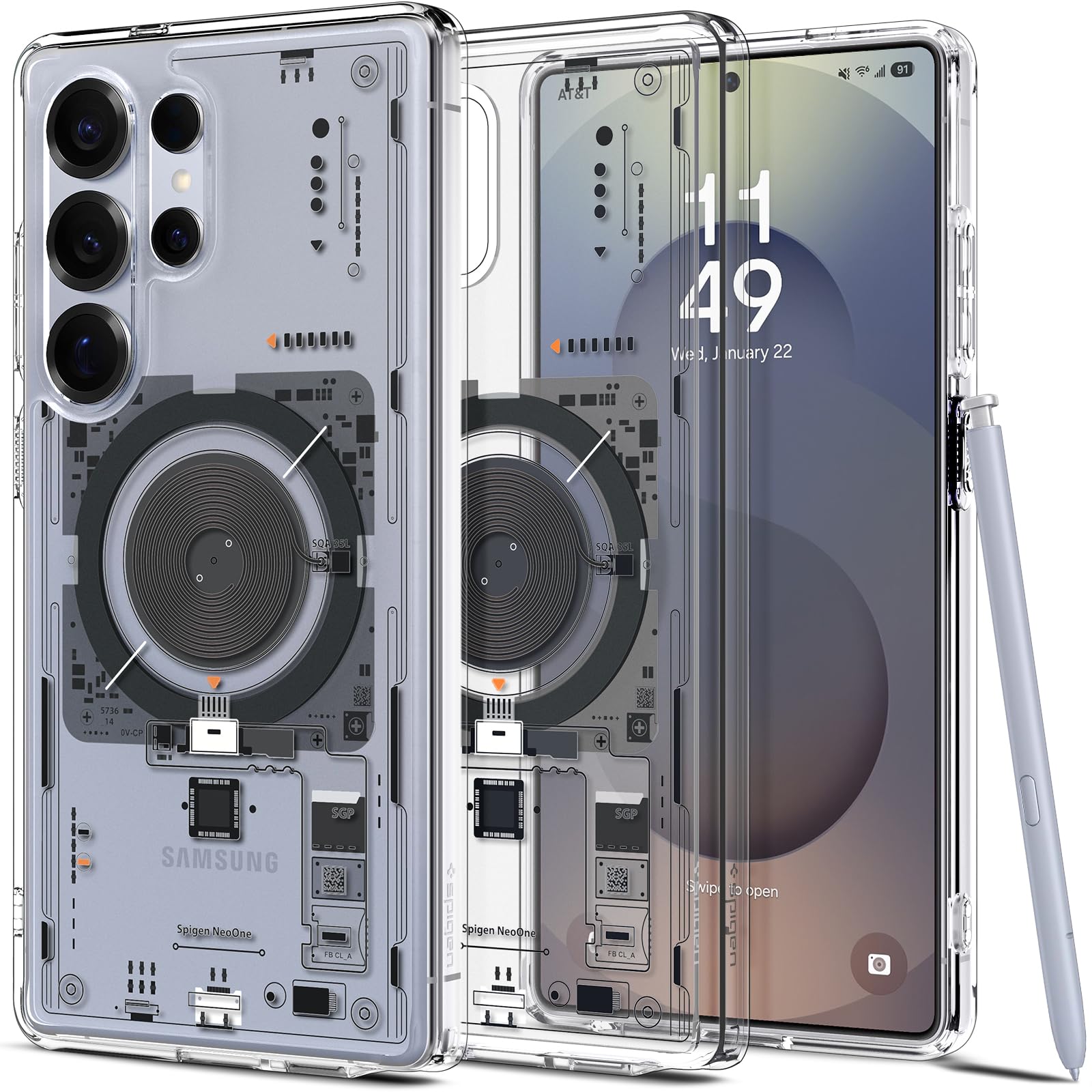 Spigen Ultra Hybrid MagFit Designed for Galaxy S25 Ultra Case [Qi2 Certified/Magnet for Galaxy] (2025) - Neo One