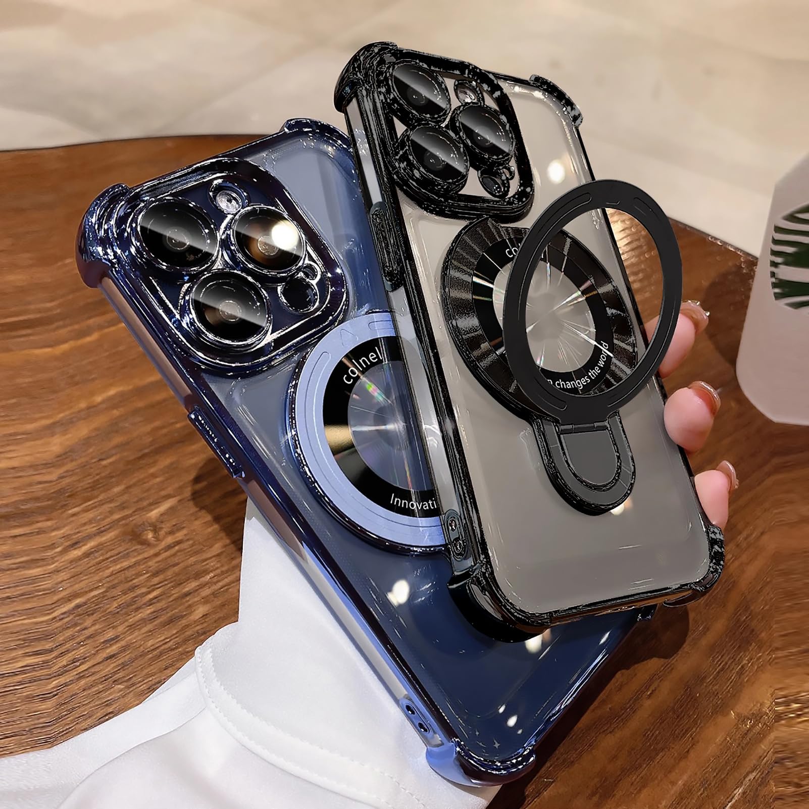 Uioeua For Iphone 12 Pro Max Case With Magnetic Ring Stand,[Compatible With Magsafe] Four Corners Shockproof [Military Grade Dro