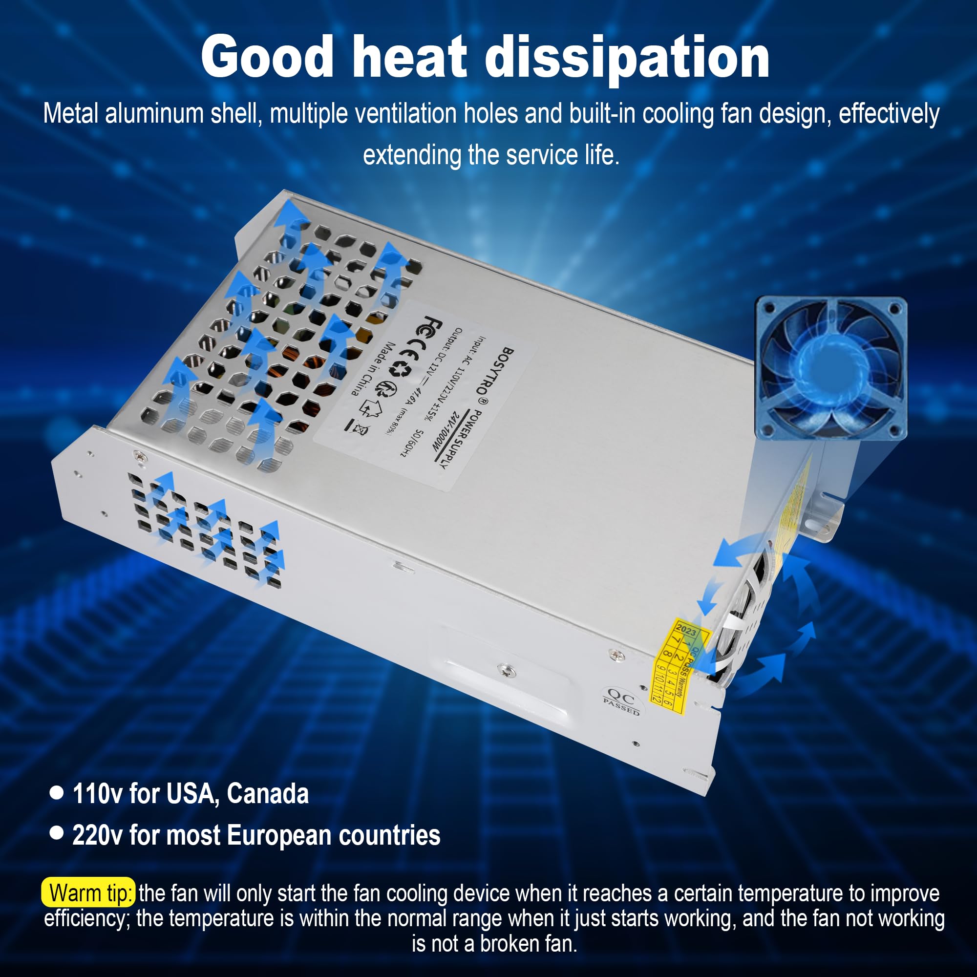 Bosytro Dc 24V 41.6A 1000W Switching Power Supply Smps Ac 110V / 220V Dc 24V Transformer Adapter, For Medical Equipment,Cnc,Comp