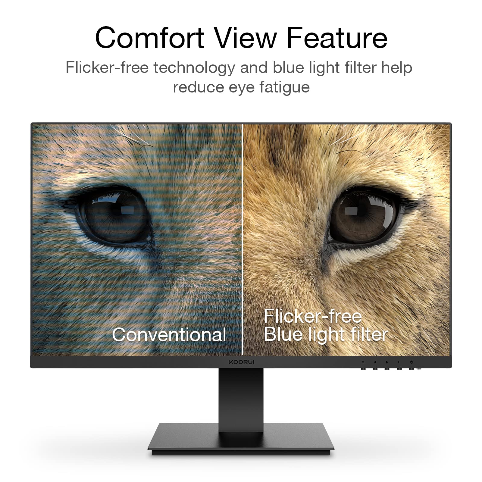 Koorui 24 Inch Computer Monitor Full Hd 1920 X 1080P Va Display 75Hz 3000:1 Contrast Ratio With Hdmi, Vga, Frameless, 75 X 75 Mm