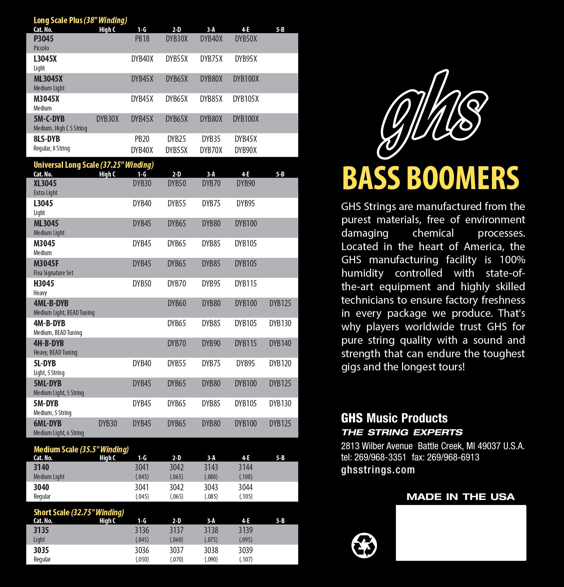 Ghs Strings Ml3045-2, 4 String Bass Boomers, Nickel-Plated Electric Bass Strings, Medium Light, 45-100, Pack Of 2