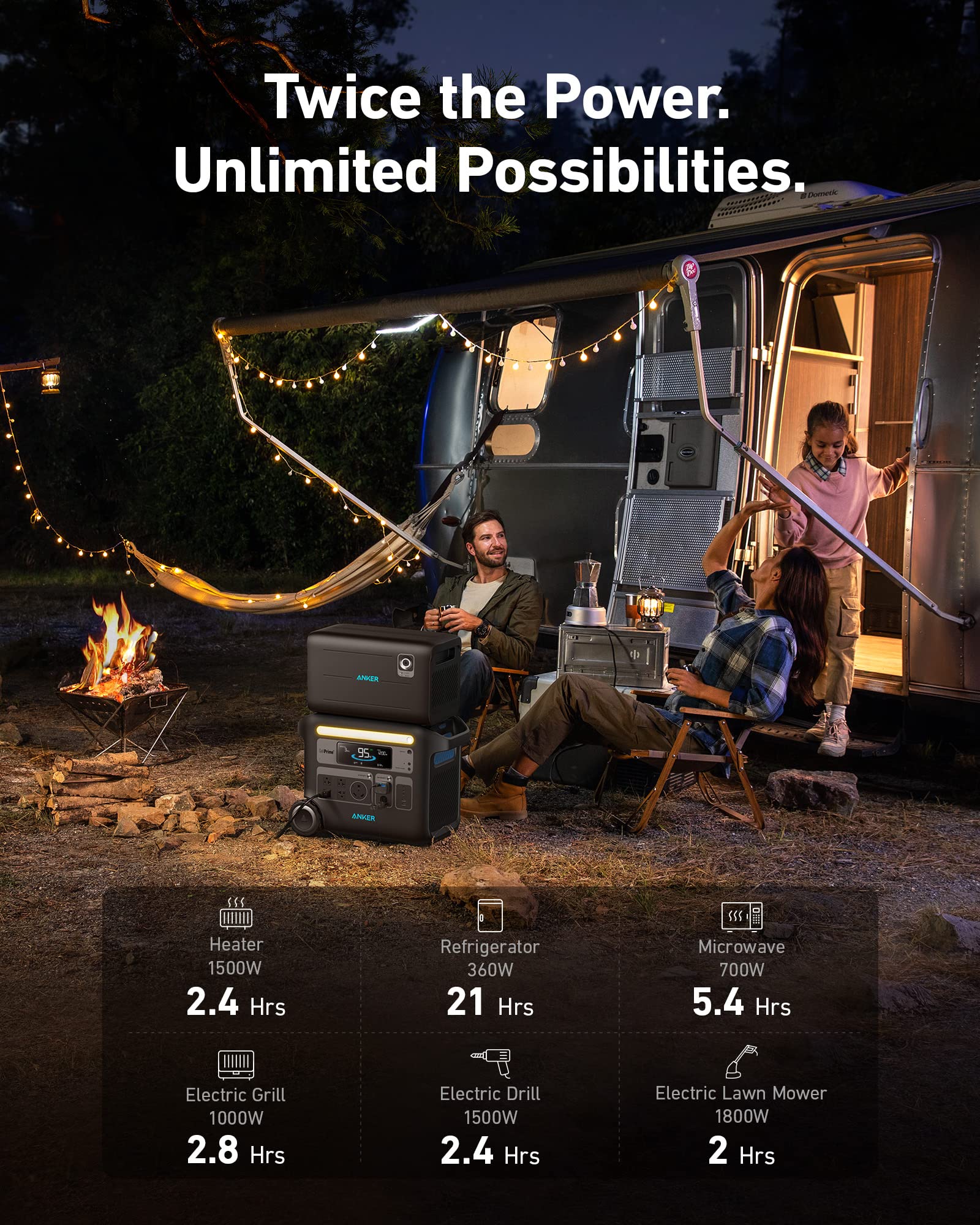 Anker Solix F2000 Portable Power Station, Powerhouse 767 And 760 Expansion Battery, 4096Wh Lifepo4 Battery With 4 Ac Outlets Up