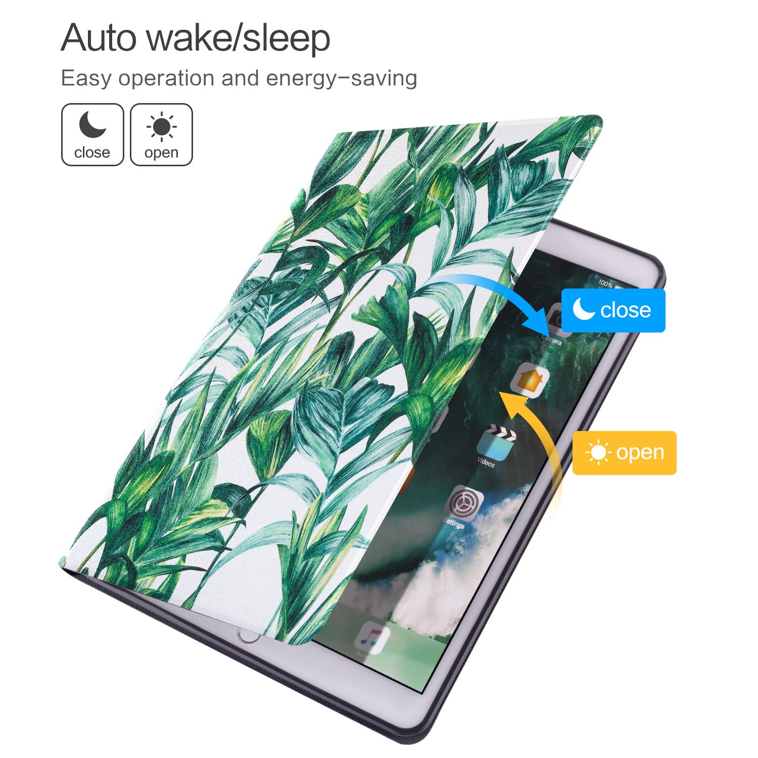 Ipad 9.7 2018/2017 Case, Ipad Air 2, Ipad Air Case, Emogins Premium Bump Drop Resistance Folio Leather Case, Soft Tpu Protective