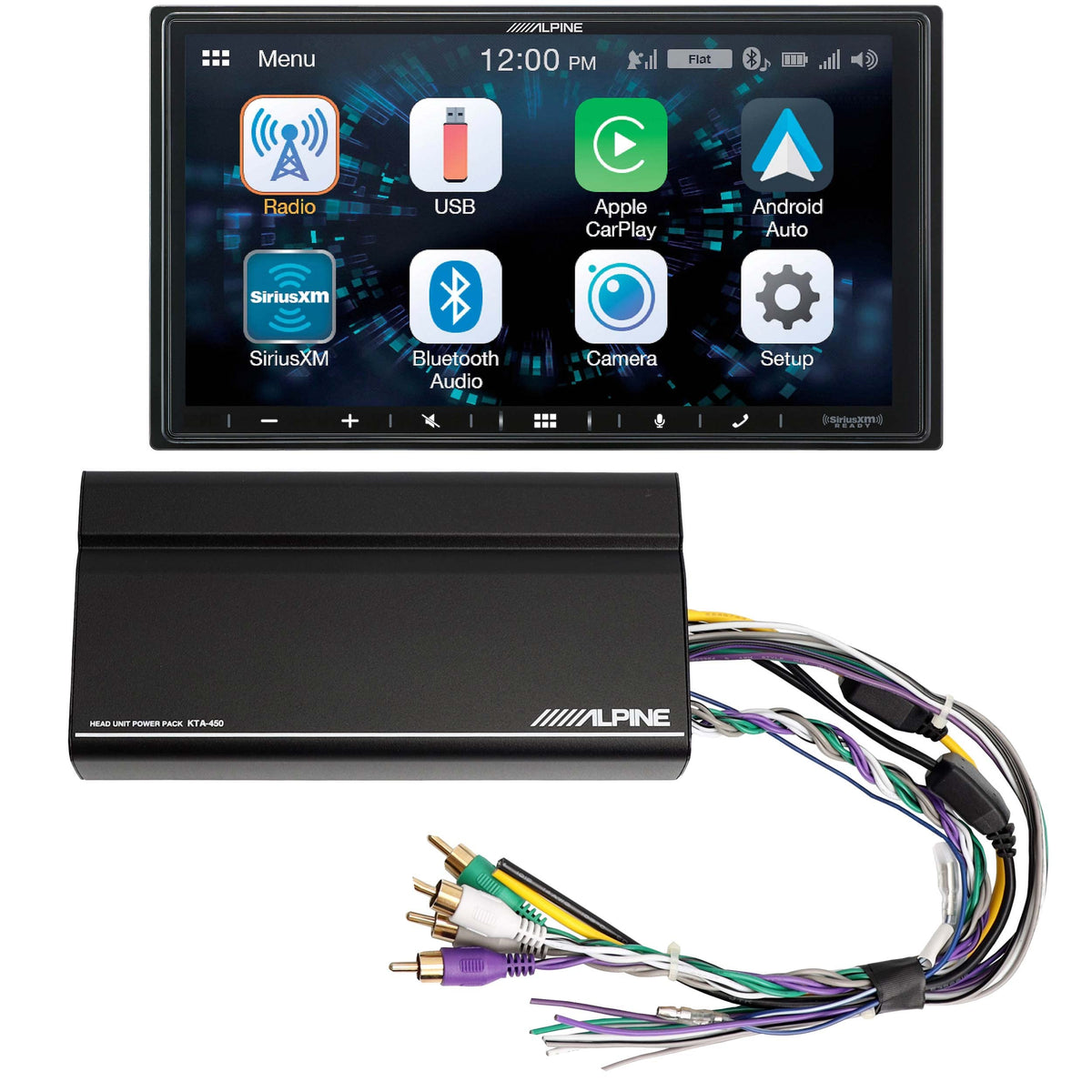 Alpine Ilx W650 7' Shallow Chassis Multimedia Receiver And Kta 450 Compact 4 Channel Amplifier