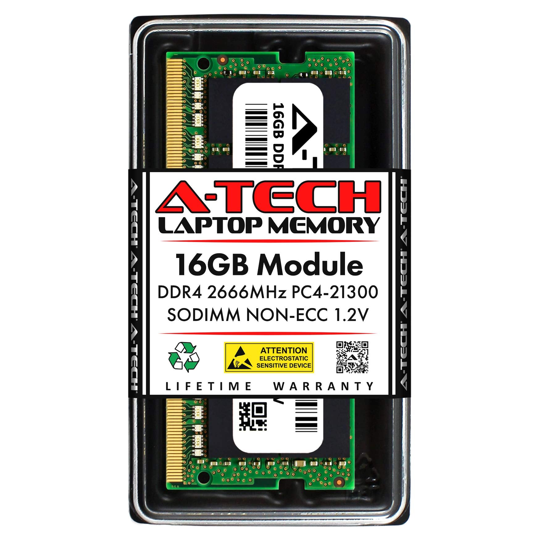 A Tech 16Gb Ram Replacement For Ct16G4Sfra266 | Ddr4 2666Mhz Pc4 21300 (Pc4 2666V) Cl19 Sodimm 1.2V Non Ecc So Dimm 260 Pin Lapt