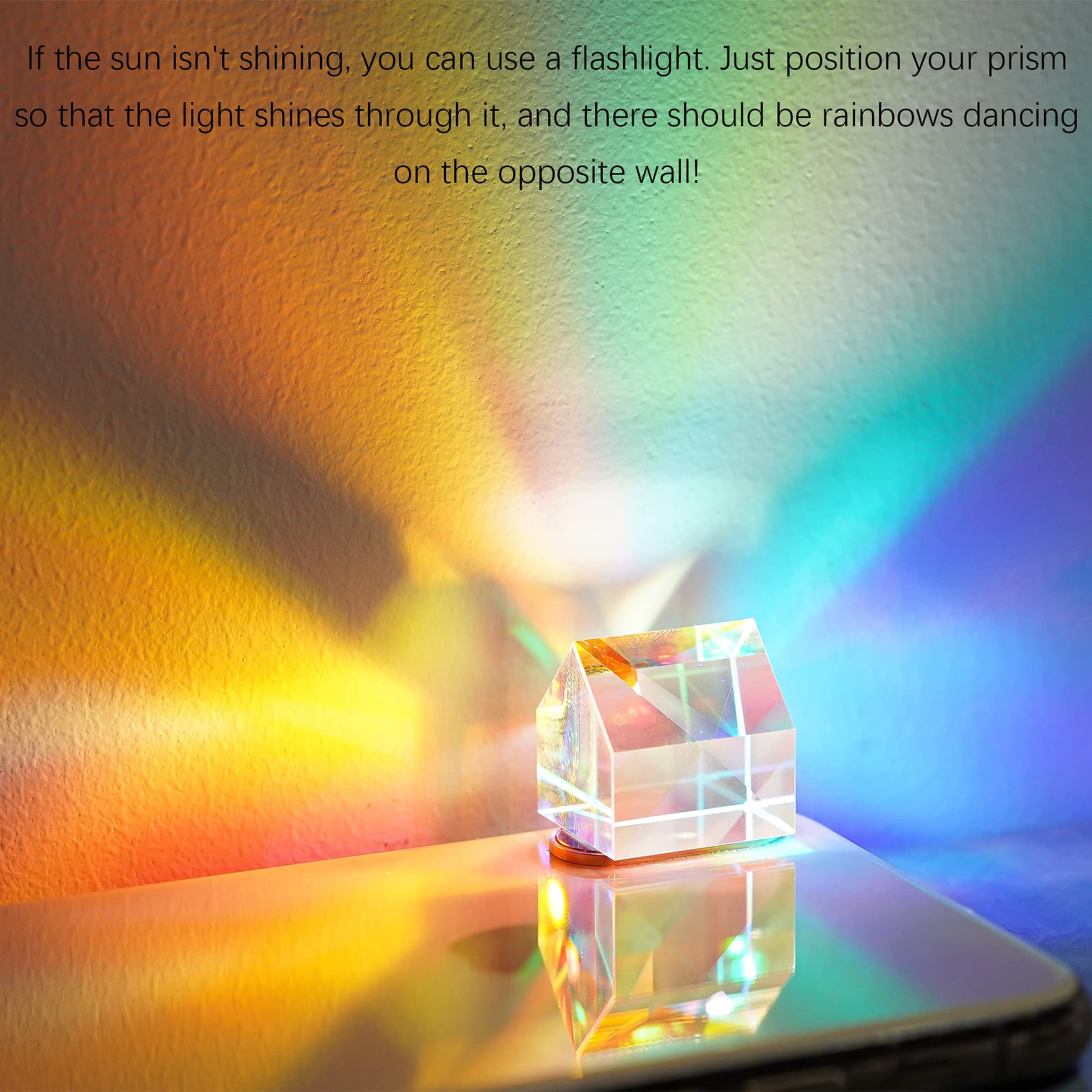 20Mm Generic Optical Rgb Dispersion Glass Prism X Cube Prism Creative Cabin Shape Square Color Prism Optical Glass Lens For Phys