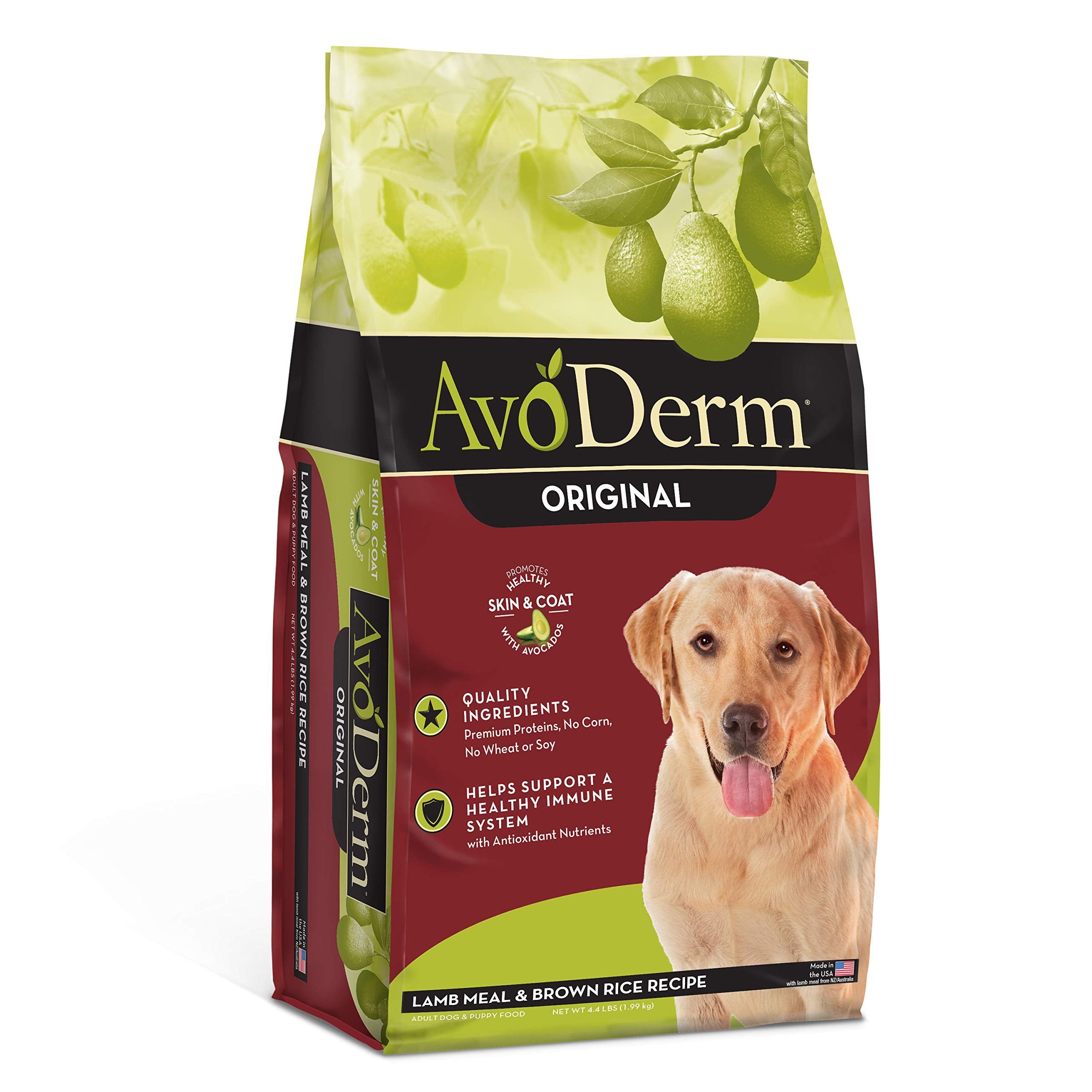 Avoderm Natural Dry  Wet Dog Food, For Skin  Coat, Lamb  Rice Formula 44 Pound (Pack Of 1)