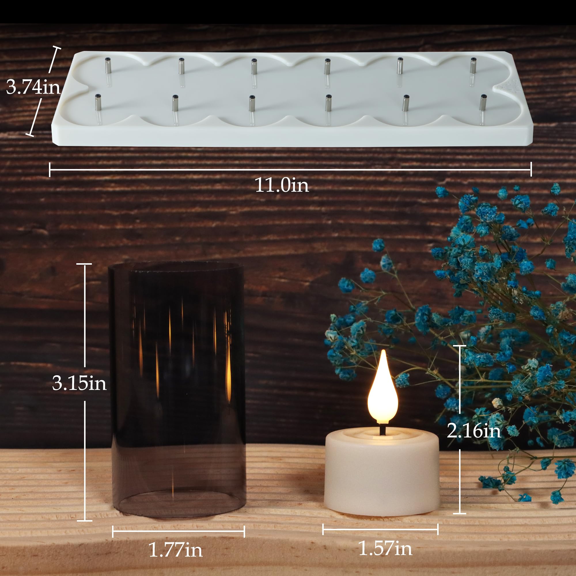 Yunsheng Rechargeable Flameless Tea Lights Candles With Remote Timer & Charging Base, 12Pcs Battery Operated Led Votive Candles