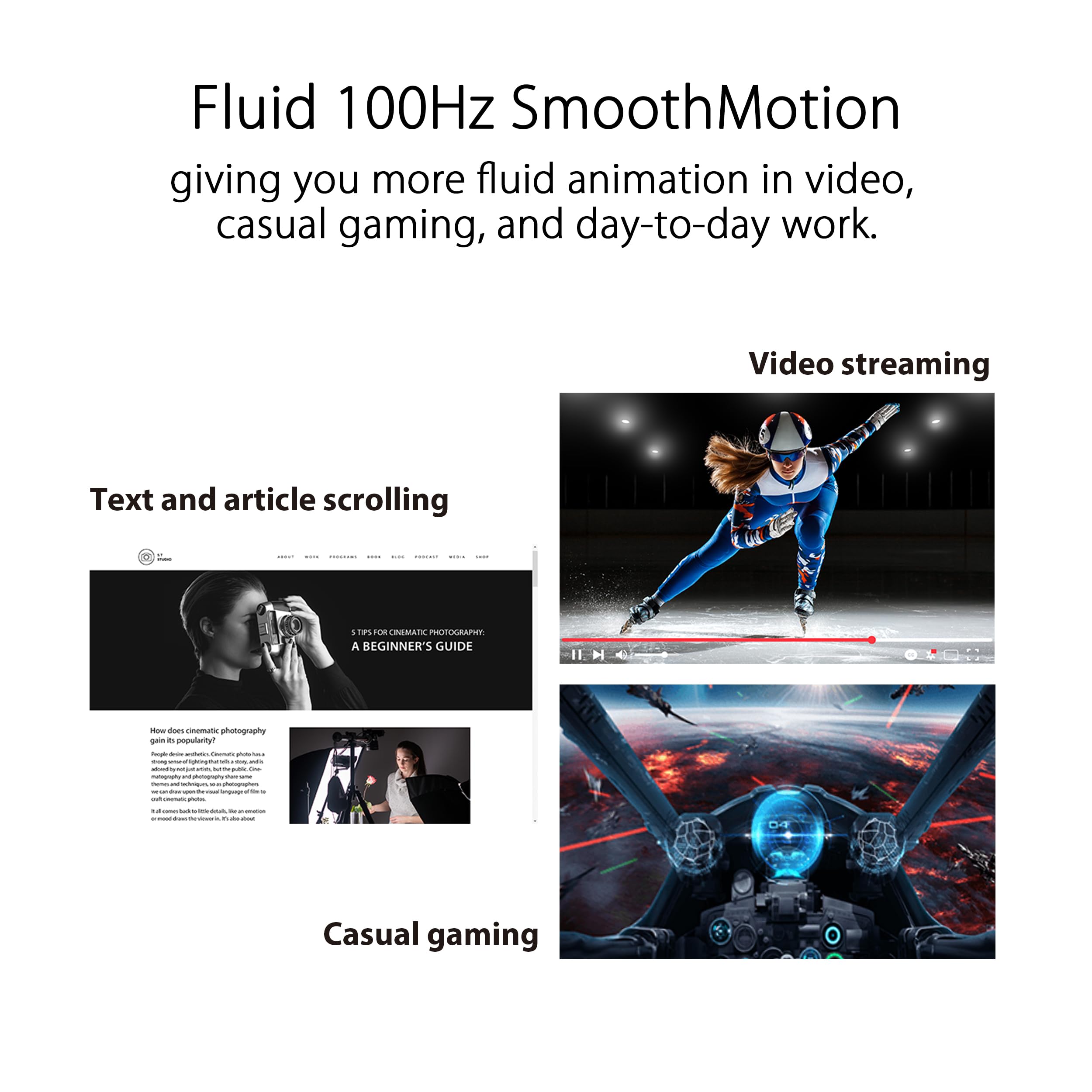 Asus 27    (27 Inch Viewable) Eye Care Monitor (Vz27Ehf)   Full Hd (1920 X 1080), Ips, 100Hz, 1Ms, Frameless, Adaptive Sync, Hdm