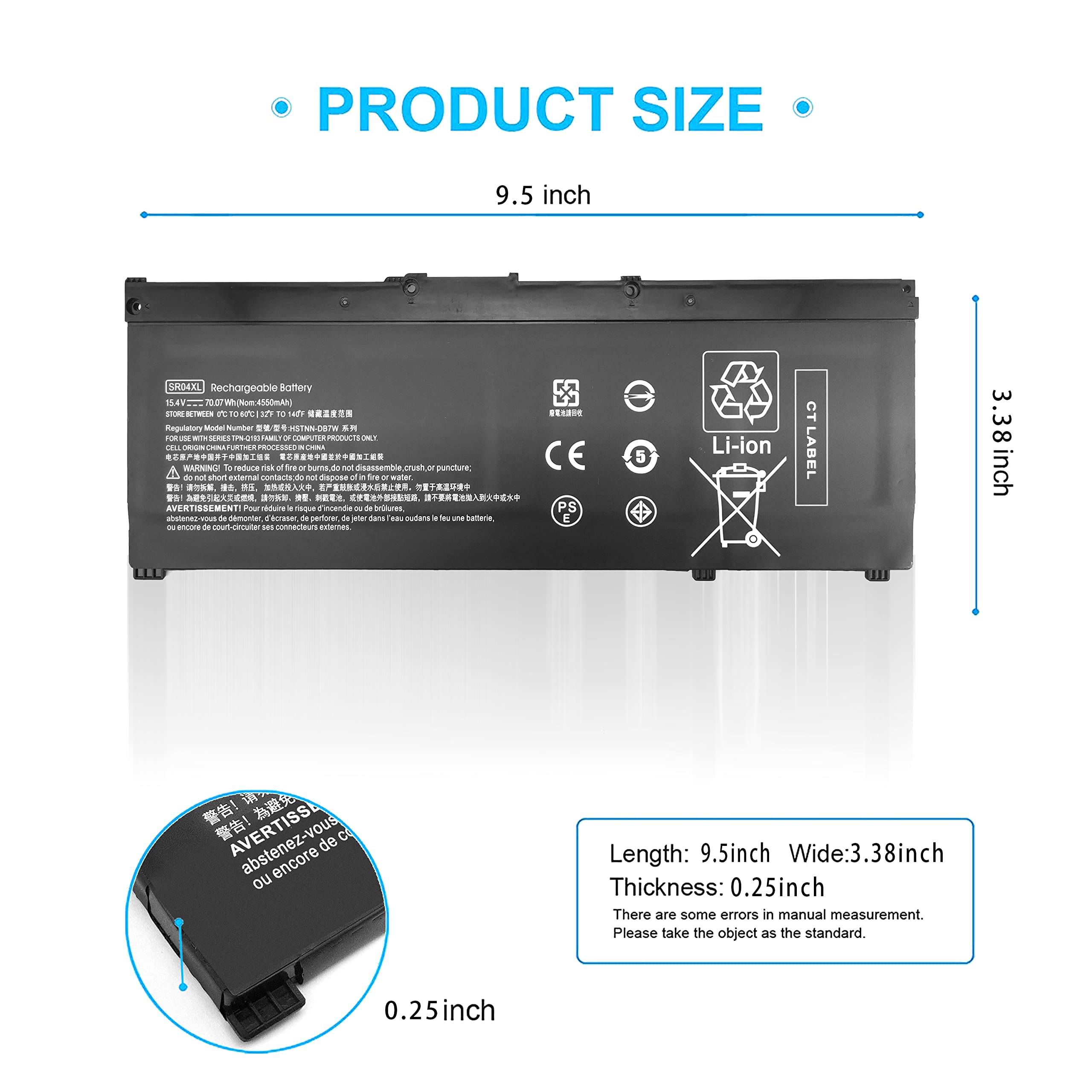 Sr04Xl Sr03Xl 917724 855 Battery For Hp Omen 15 15 Dc0Xxx 15 Dc1Xxx 15 Ce0Xx 15 Cb0Xx Series 15 Ce198Wm 15 Ce019Dx 15 Ce020A 15T