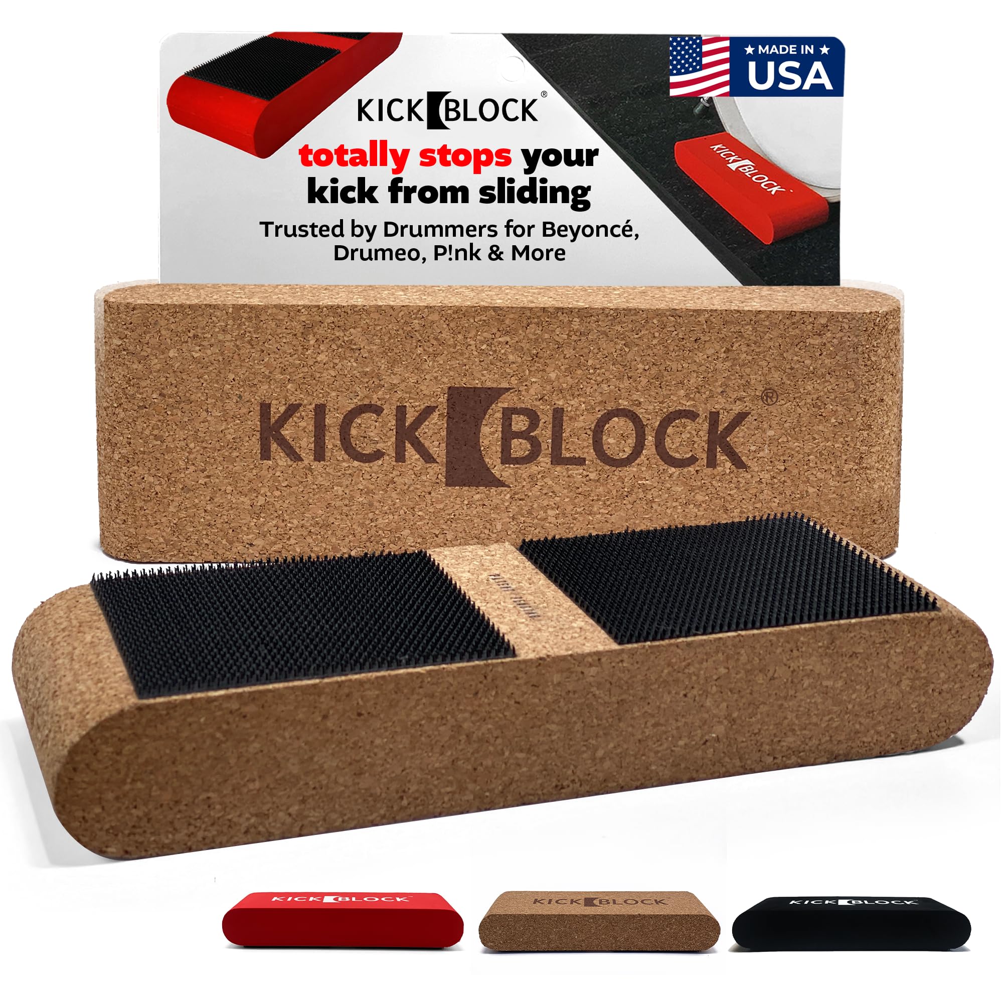 KickBlock Bass Drum Anchor - Worlds Best Drum Stopper for Creep and Slide Prevention - Ultra-Grip Technology - Lightweight and P