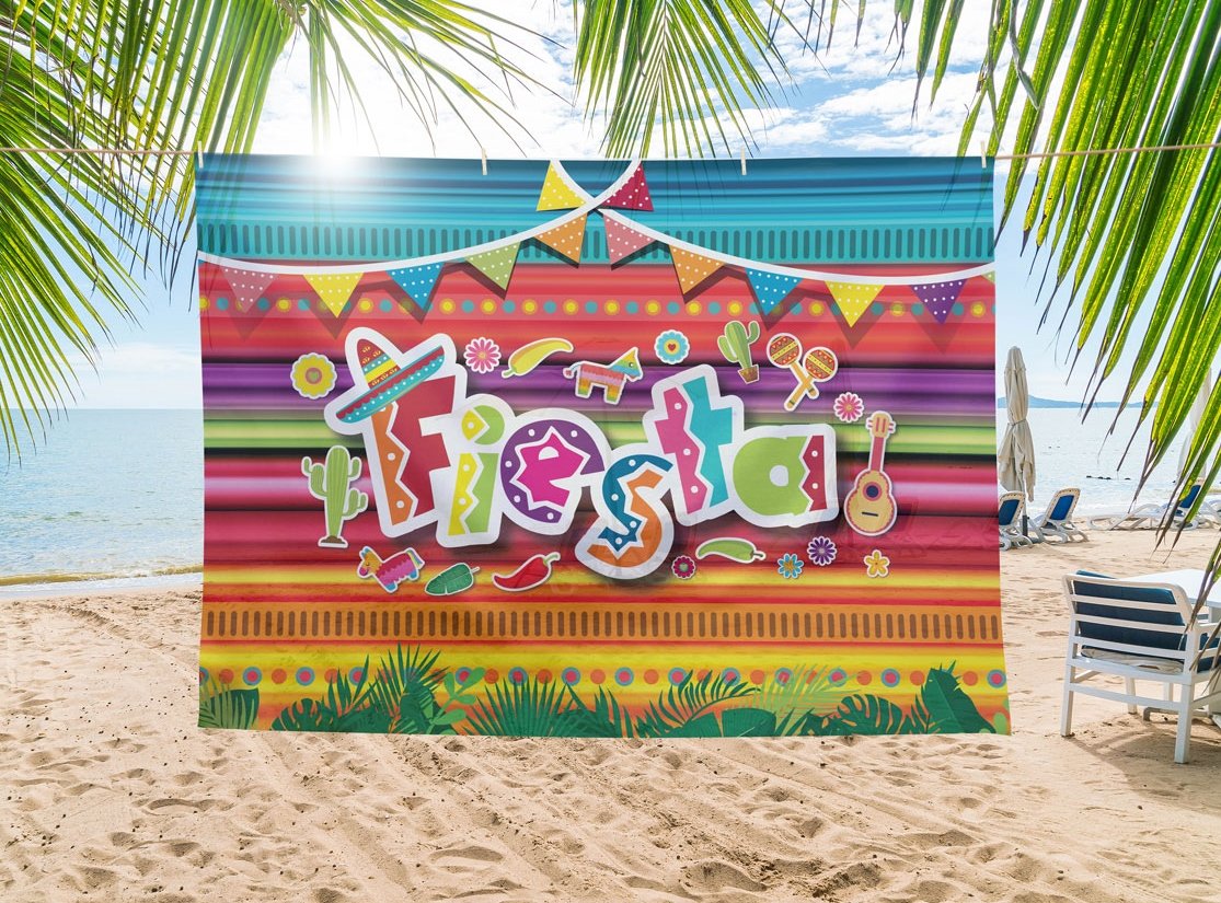 Fiesta Theme Photography Backdrop & Studio Props Kit, Cinco De Mayo Party Decorations, Mexican Photo Booth Background For Pictur