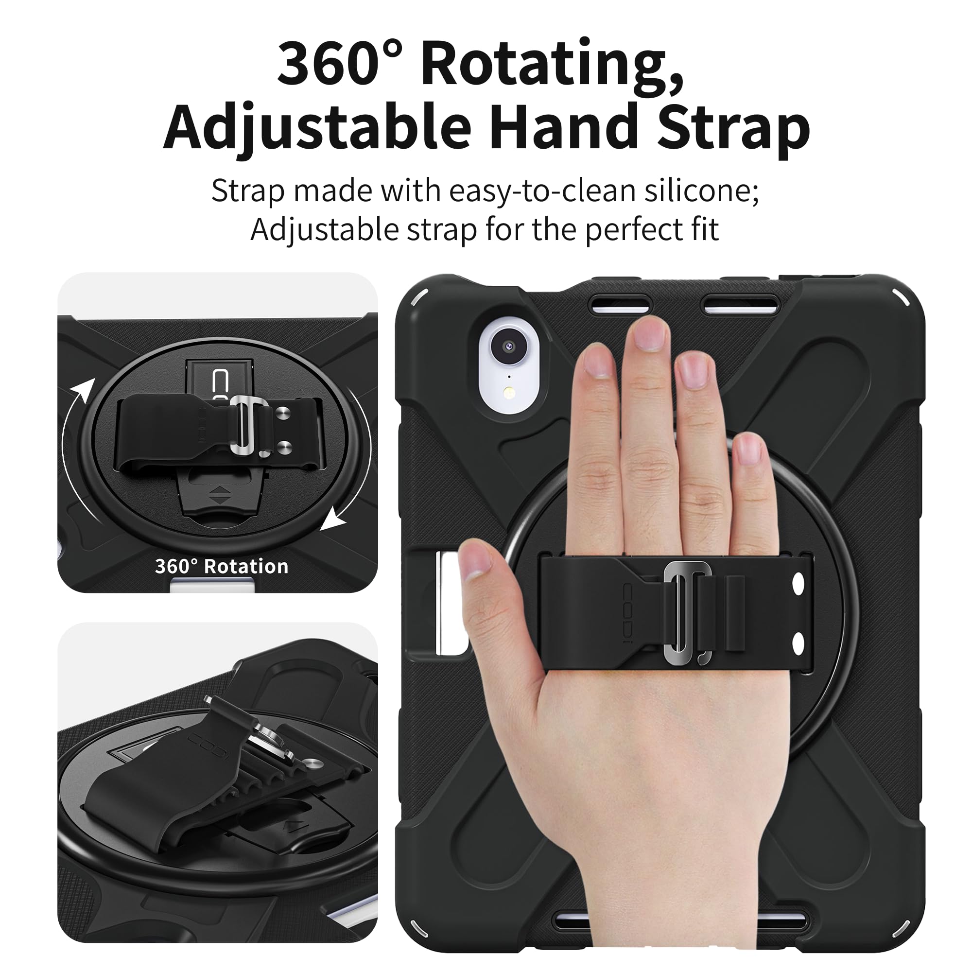 Codi Rugged Case For Ipad Mini 6/Ipad Mini A17 Pro | 360 Protection, Drop-Test Certified, Rotating Kickstand