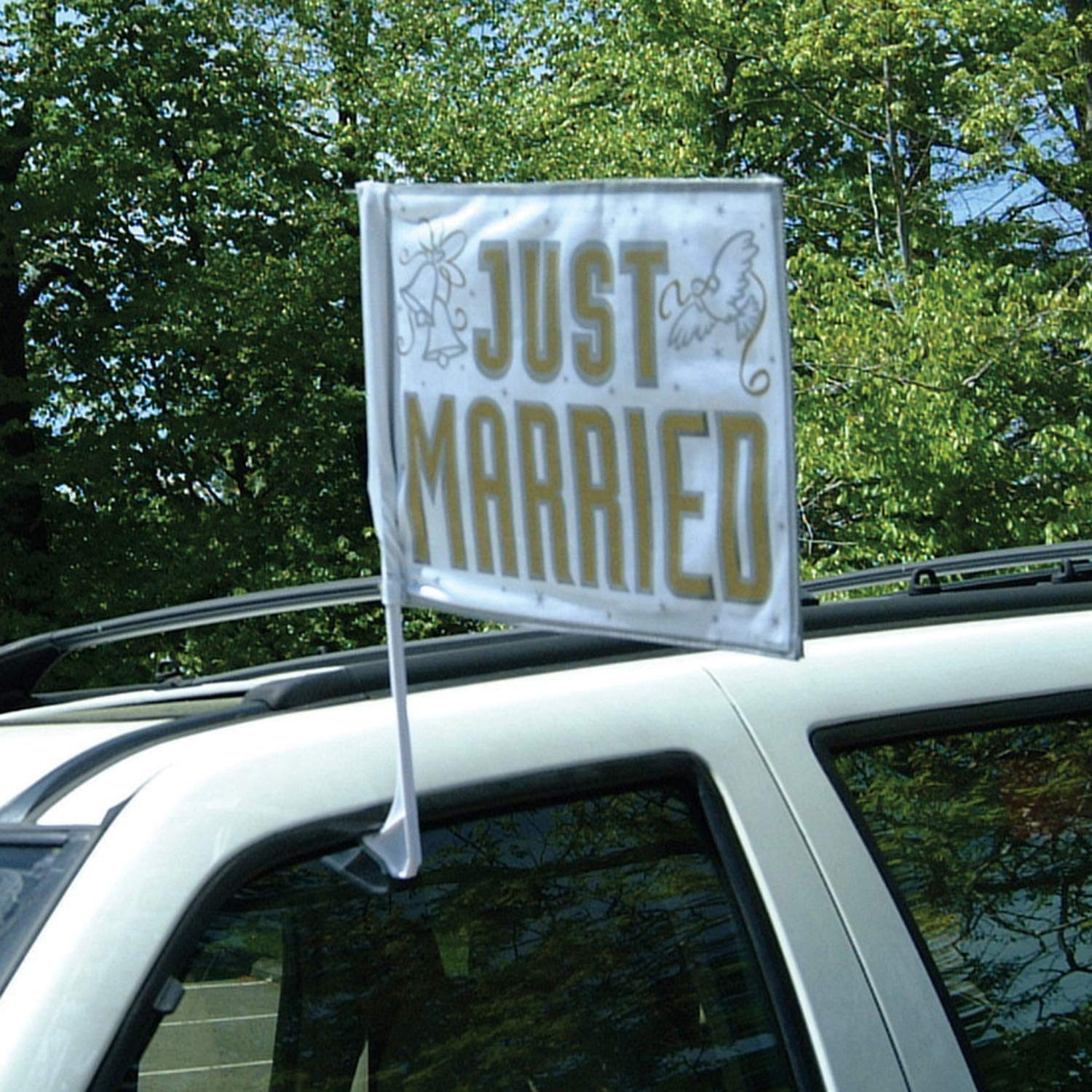 Amscan International Just Married Car Flag