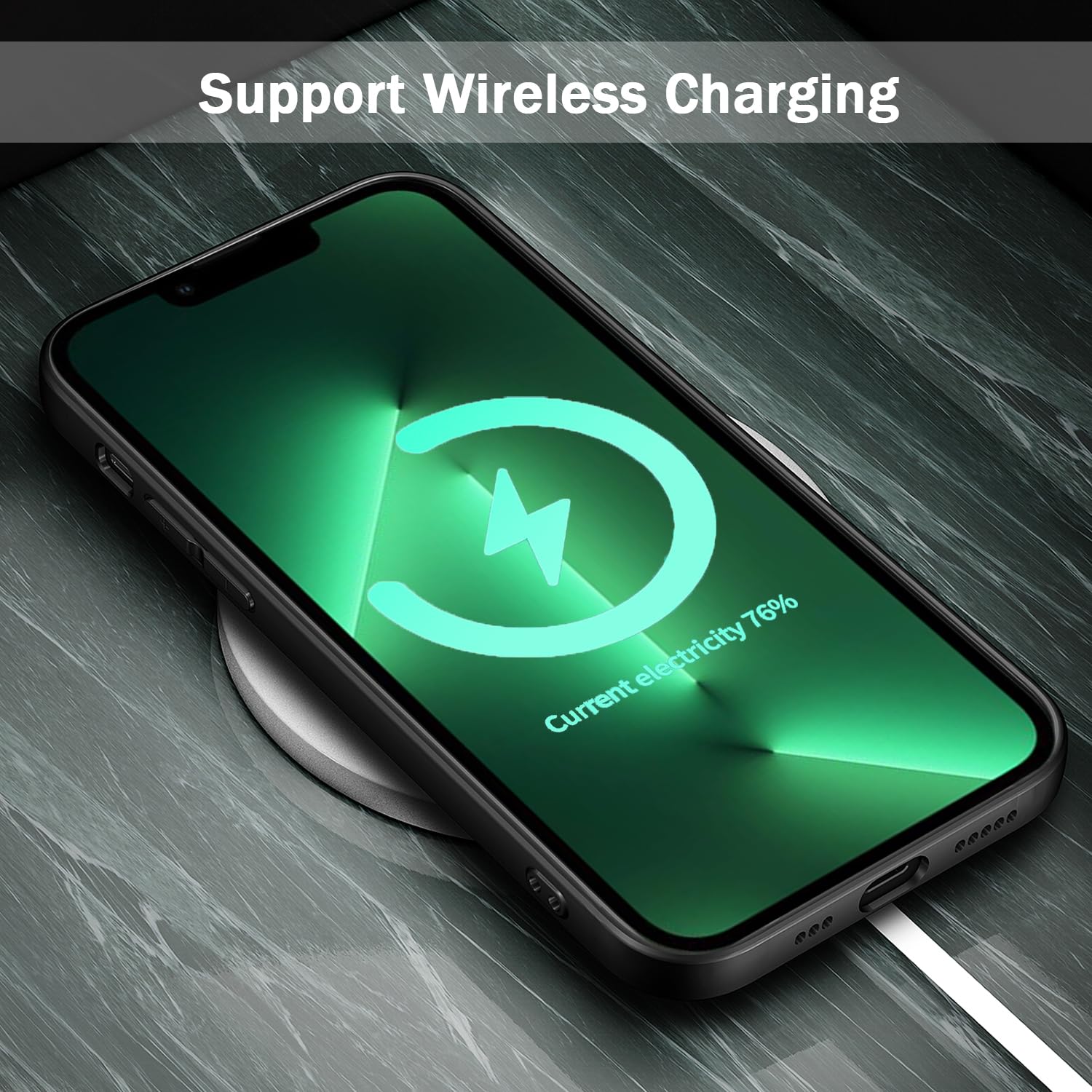 Tenoc Phone Case Compatible With Iphone 13 Pro Max, Black Case Anti Fingerprint Protective Bumper Matte Cover For 6.7 Inch