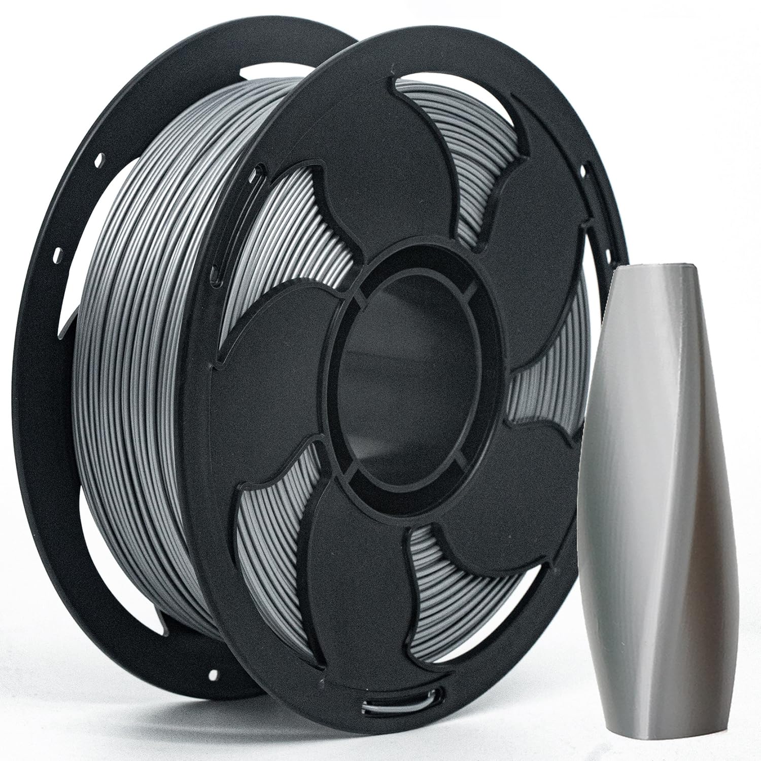 Metal Silver PETG Filament 1.75mm High Intensity 3D Printer Filament, 1kg (2.2lbs) Spool Toughness Enhanced PETG 3D Printing Fil