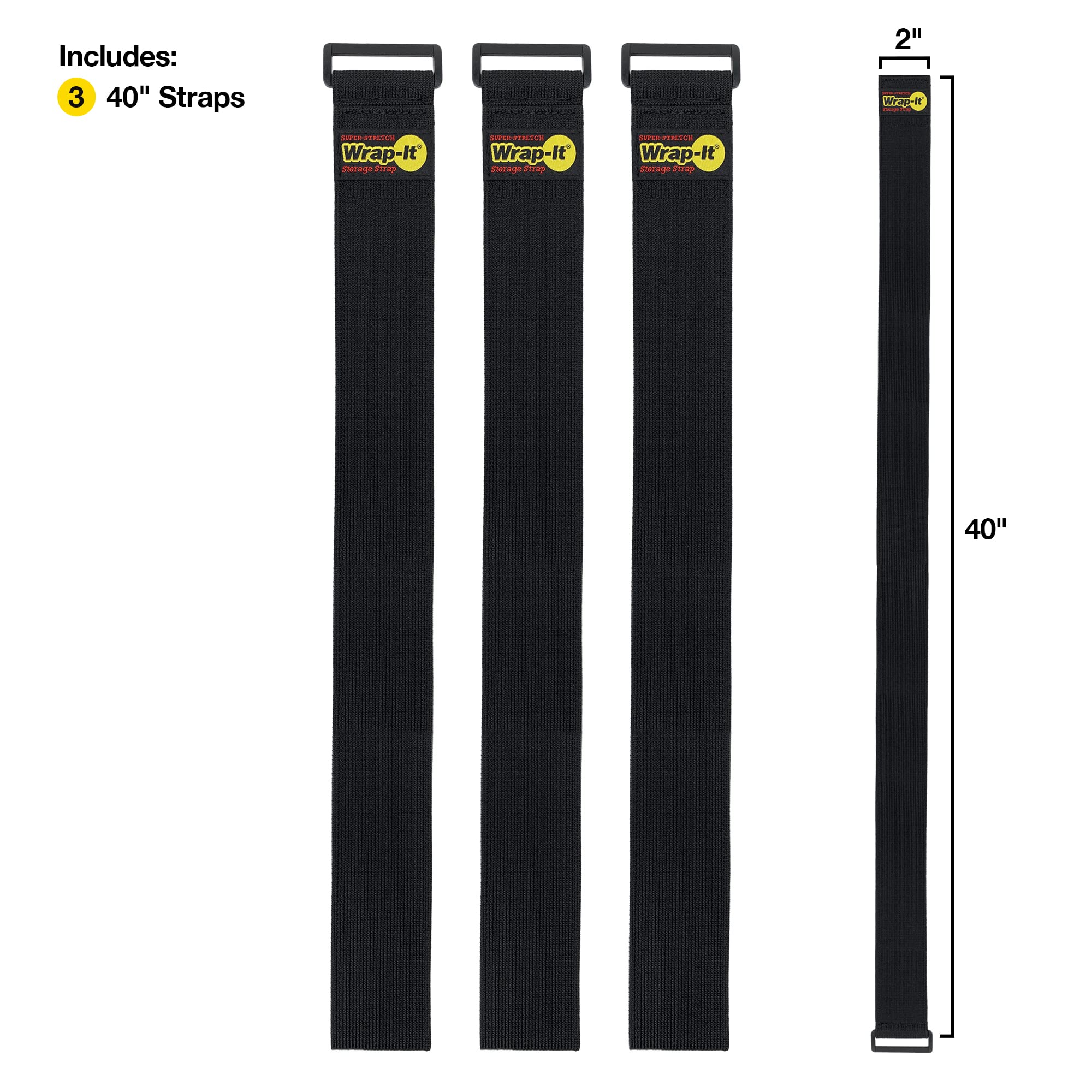 Super Stretch Wrap It Storage Straps, 40 In X 2 In (3 Pack)   Elastic Hook And Loop Cinch Straps   Pool Hose And Cable Straps, G