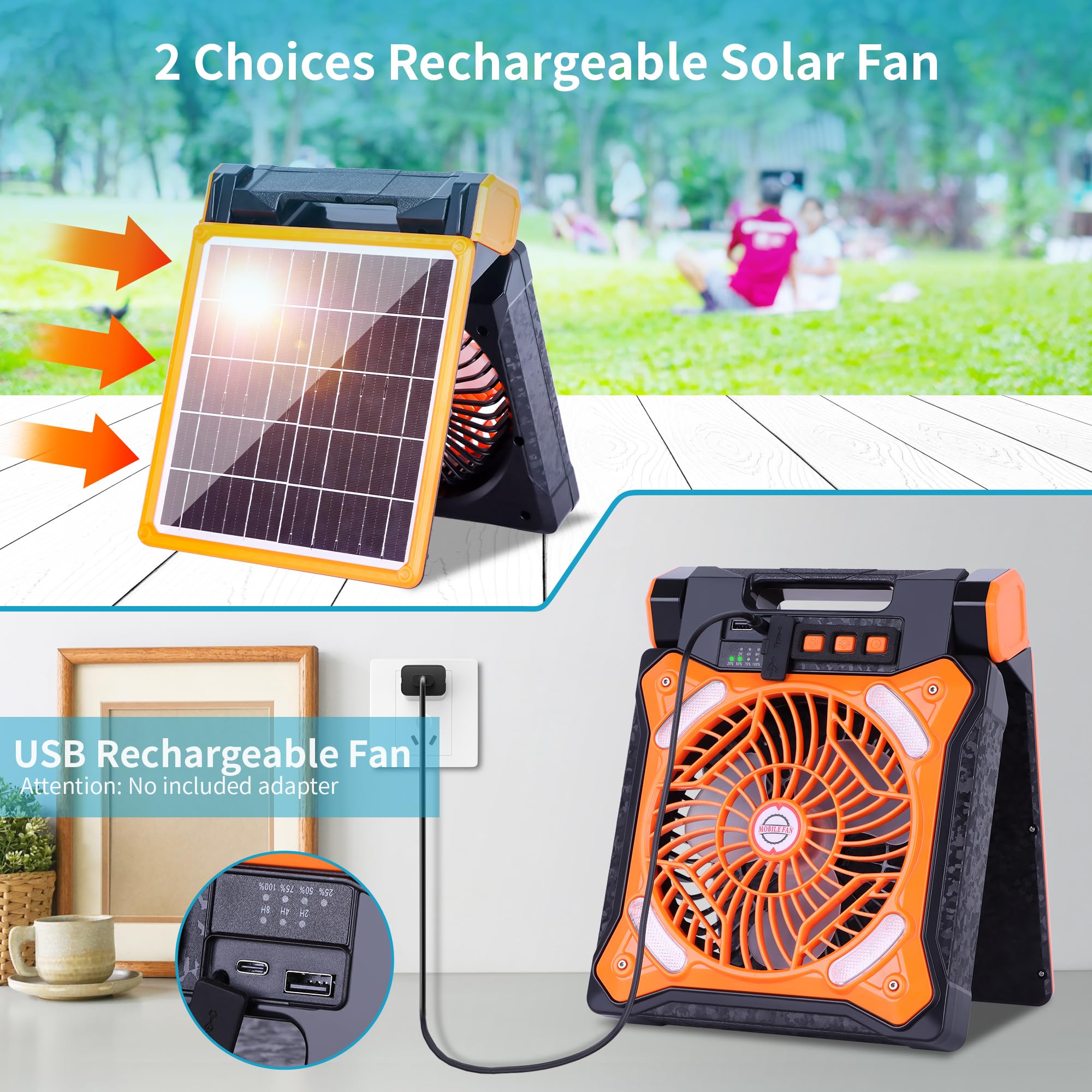Westtree Solar Fan Battery Powered Rechargeable Solar Camping Fan With Led Lantern Power Bank Foldable Angle Usb Personal Fans F