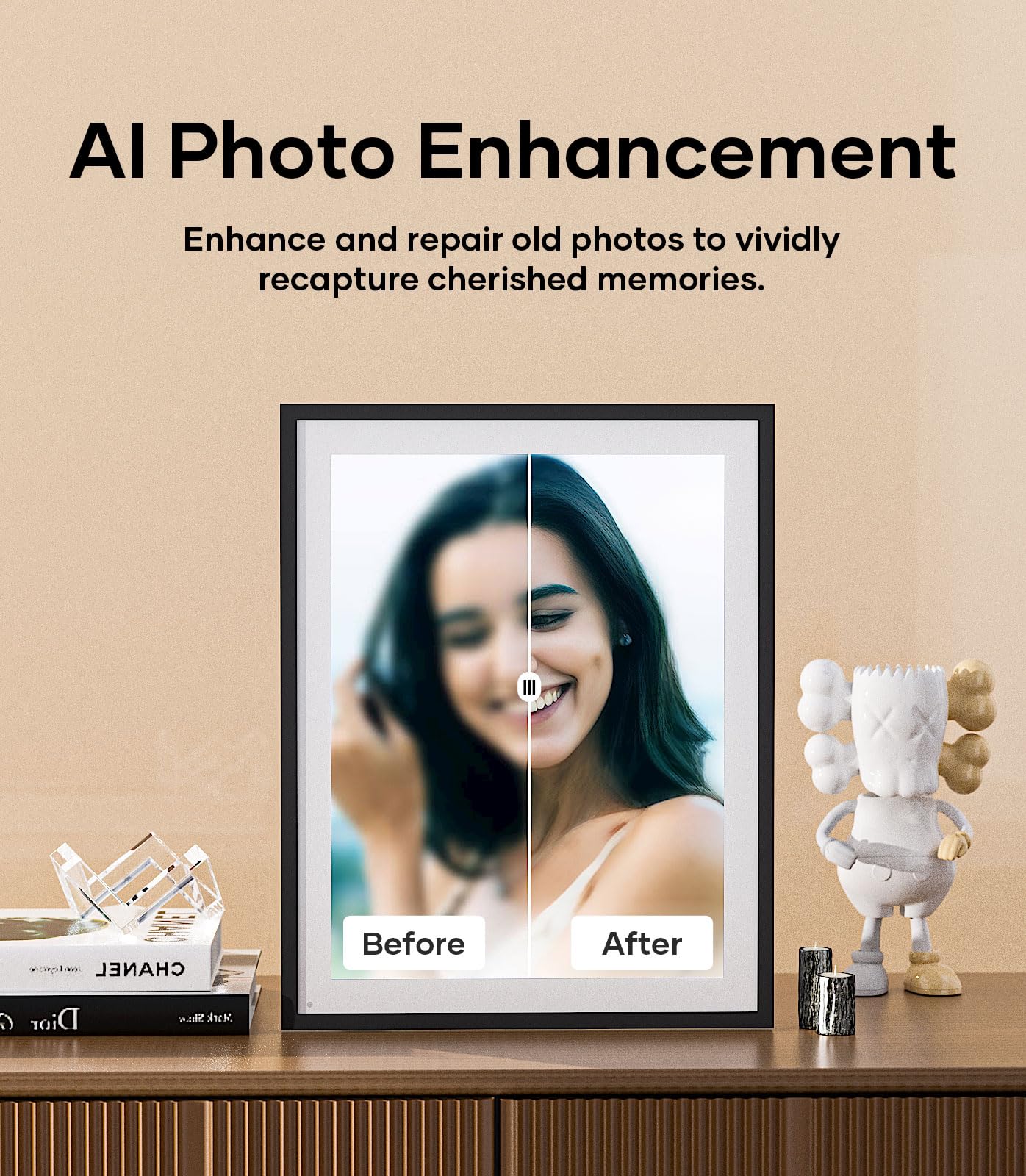 Cozyla Canvas Digital Picture Frame Large 17 Inch Free Unlimited Storage Ai Powered Send Pictures And Videos Via Google Photos E