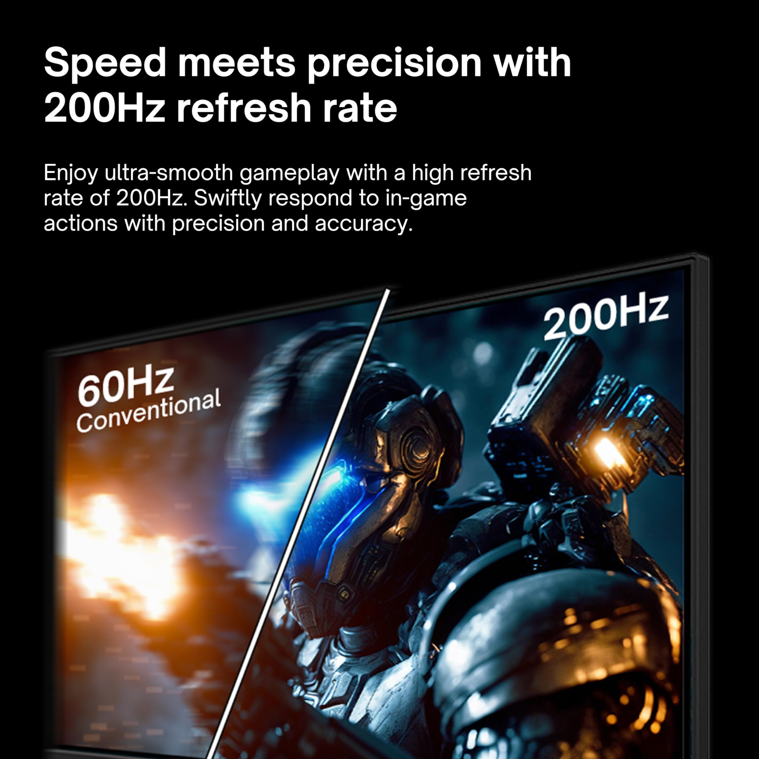 Pixio Px248 Wave 24 Inch 200Hz Refresh Rate Fhd 1080P Resolution Fast Ips Panel 1Ms Gtg Response Time Gaming Monitor With Adapti
