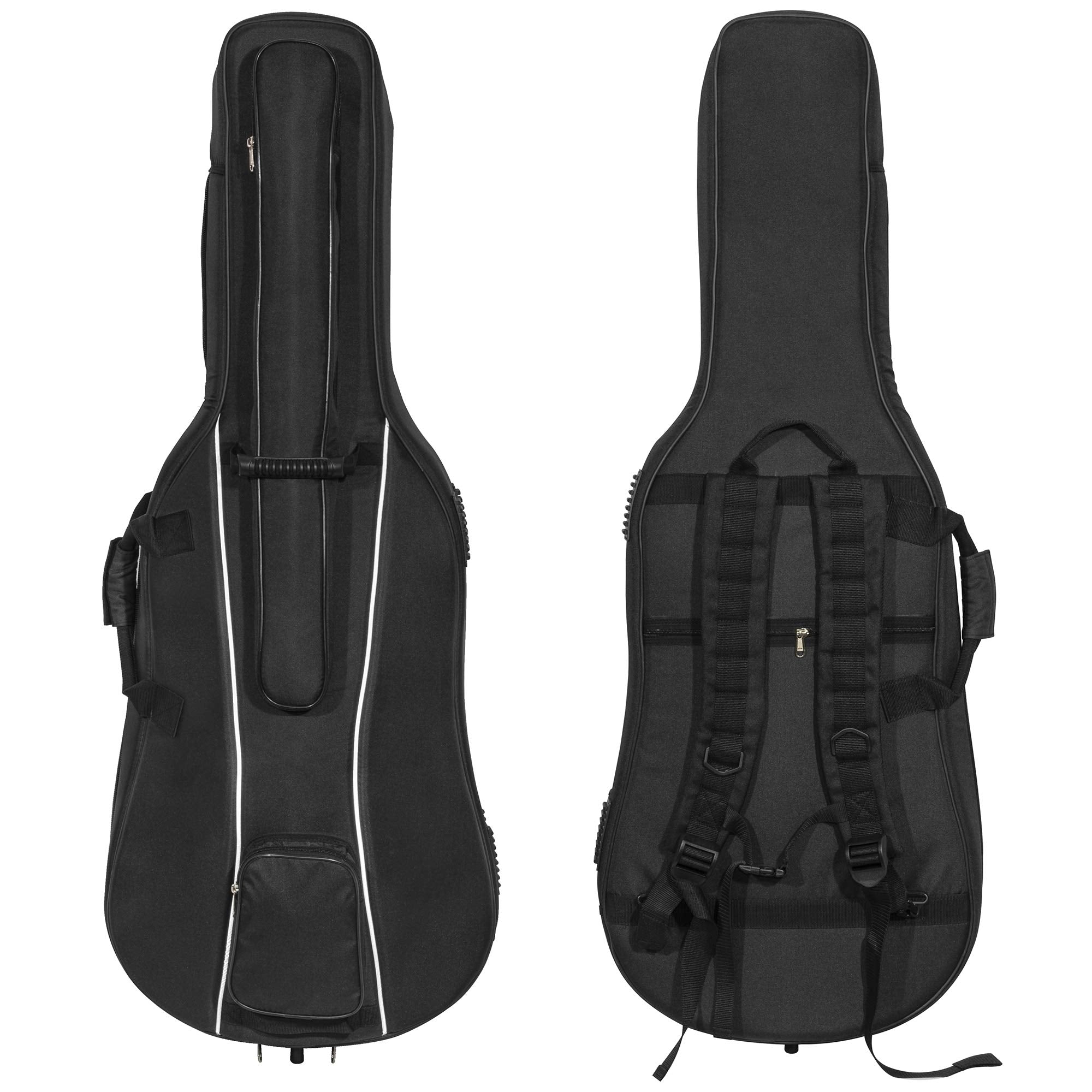MI&VI CB-5005 Travel Cello Soft Case Gig Bag (1/4 Size) With Multiple Pockets and Adjustable Backpack Straps | Thick 20mm Paddin