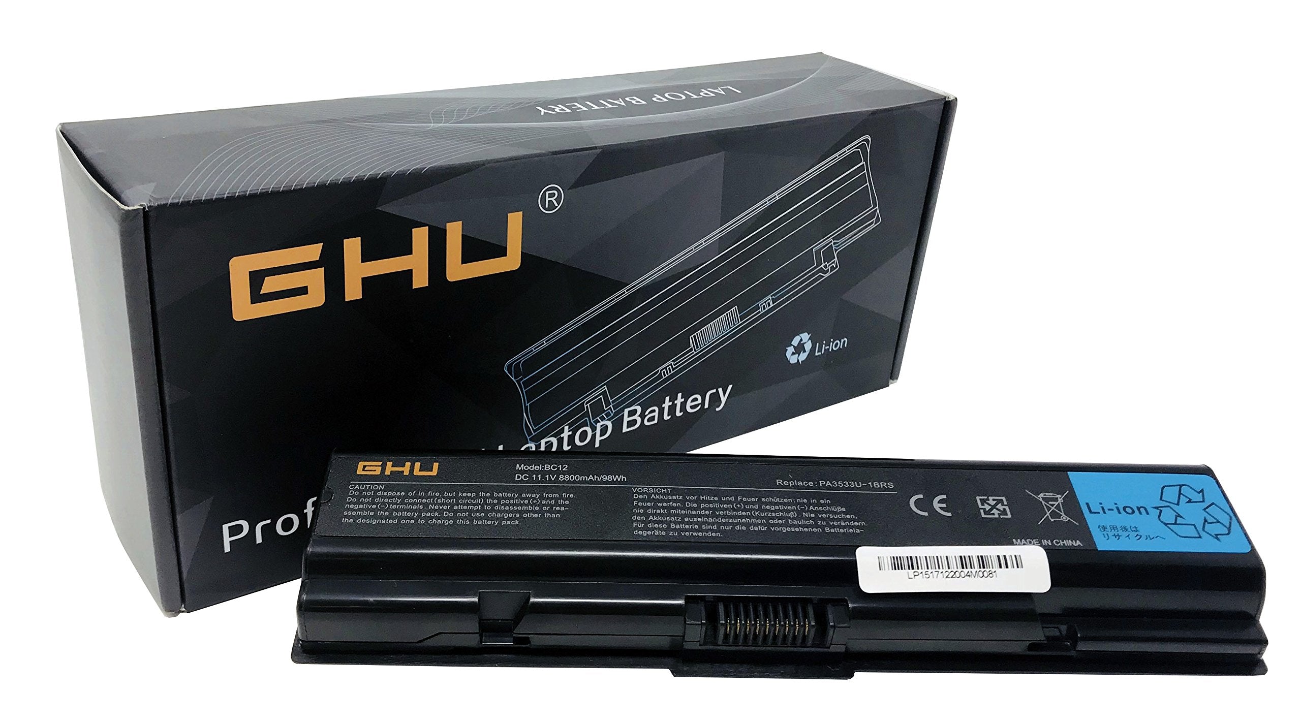 Ghu New Battery 98 Wh Pa3727U 1Brs Pa3535U 1Brs 12 Cell 8800 Mah Li Ion Replacement For Toshiba Satellite A200 A205 A210 A300 A3