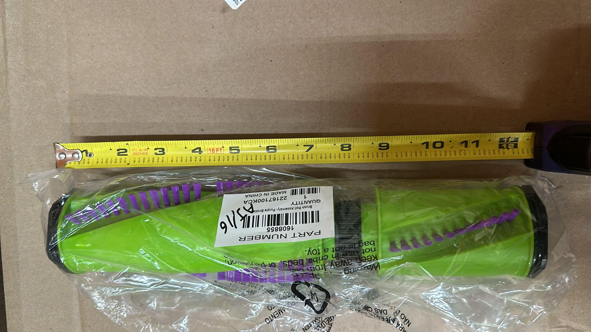 Replacement Part For Bissell Brush Roll Assembly Pet Hair Eraser Purple Bristles # Compare To Part 1608855