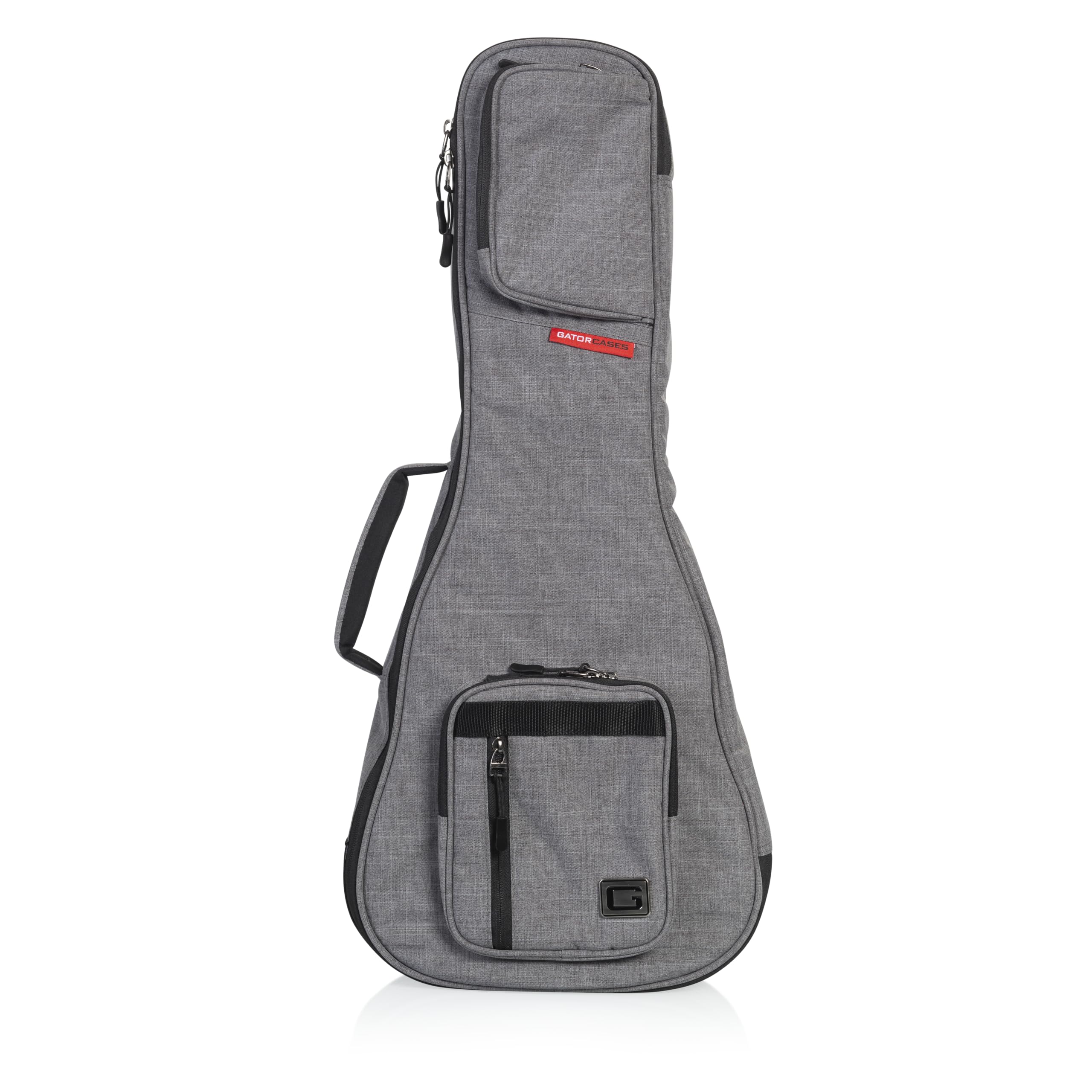 Gator Cases Transit Series Lightweight Tenor Ukulele Gig Bag with Back Pack Straps and Rubberized Base, Light Grey Exterior (GT-