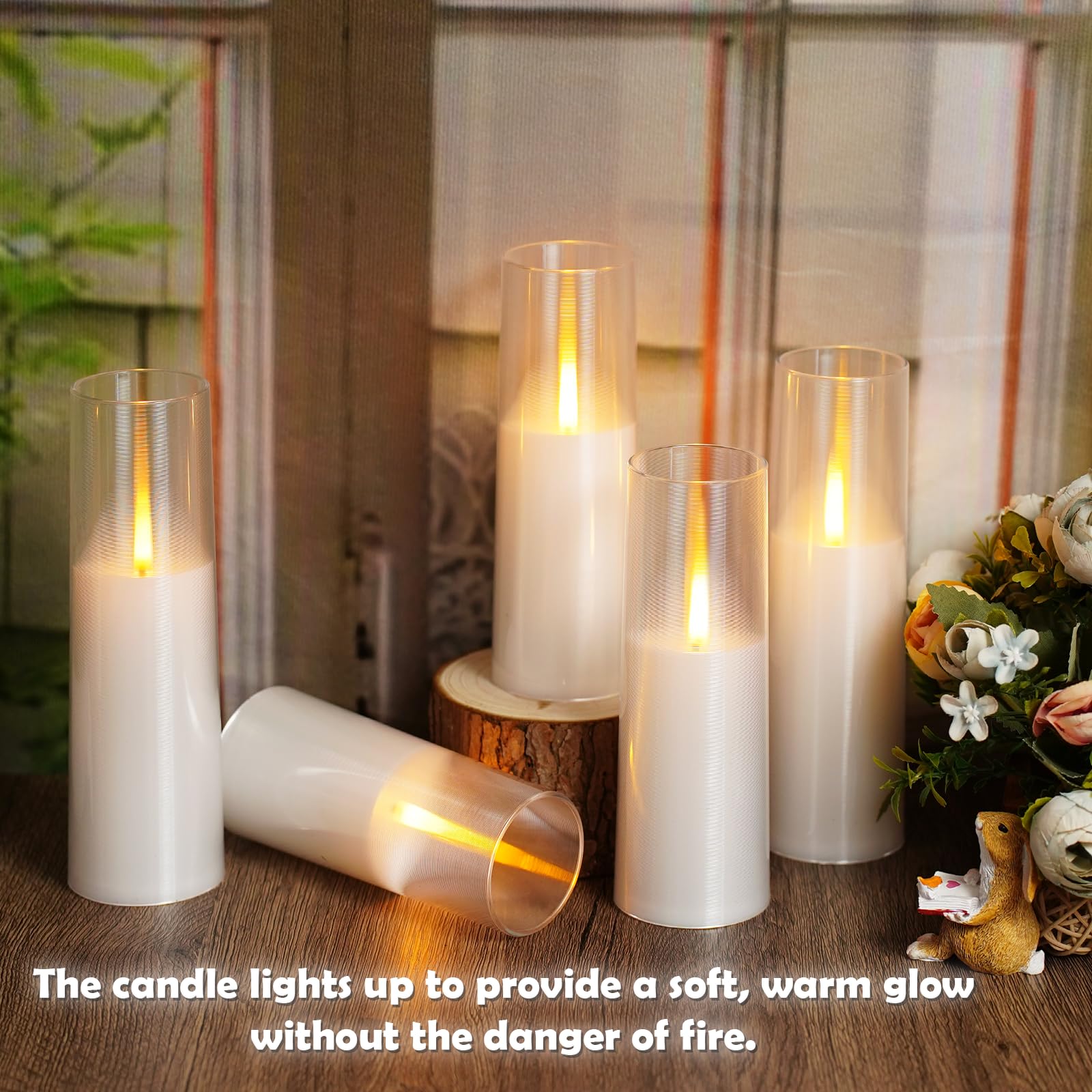 Kakoya Flameless Led Candles, Upgraded Realistic Flickering Flame   7 Battery Operated Candles With Remote Timers For Home Decor