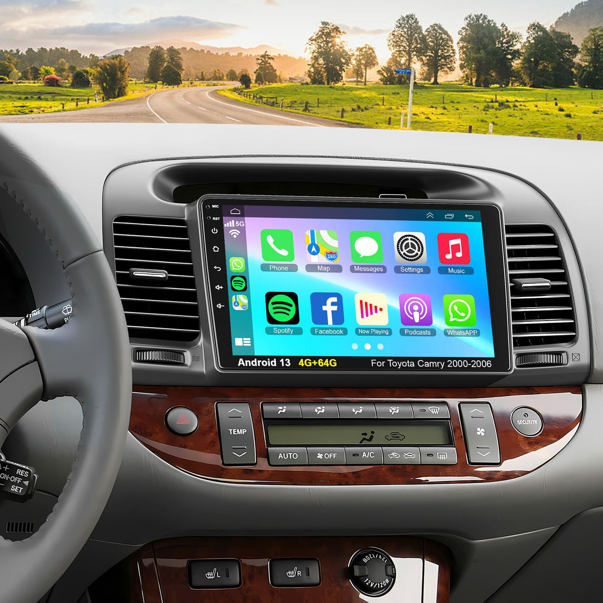4G+64Gb Car Radio For Toyota Camry 2000 2006 With Wireless Carplay & Android Auto, Ips Touch Screen Camry Stereo With Bluetooth/