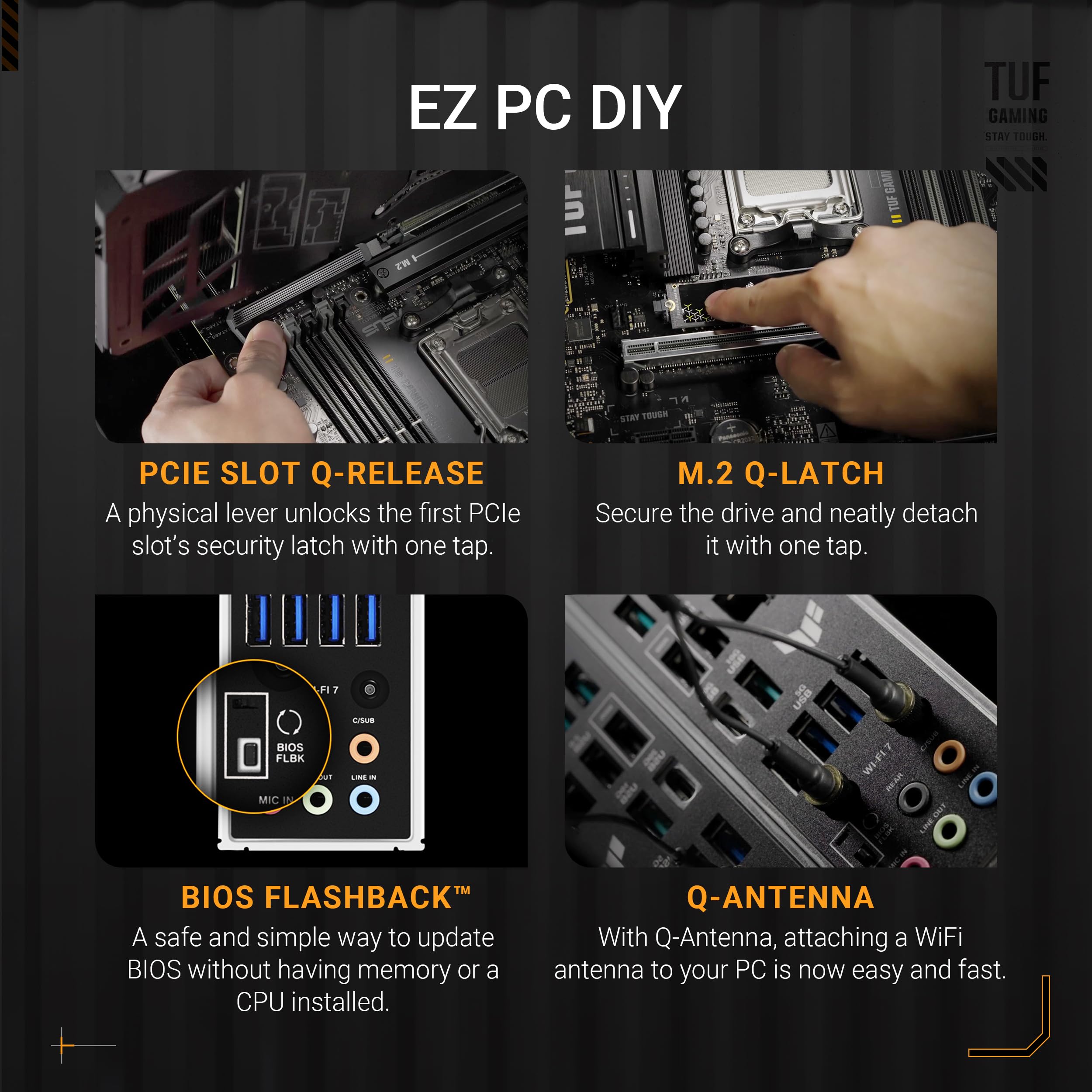 Asus Tuf Gaming B850 Plus Wifi Amd Am5 B850 Atx Motherboard, 14+2+1 80A Stages, Ai Ready, Ddr5, Pcie 5.0, 3X M.2, Wi Fi 7, 2.5Gb