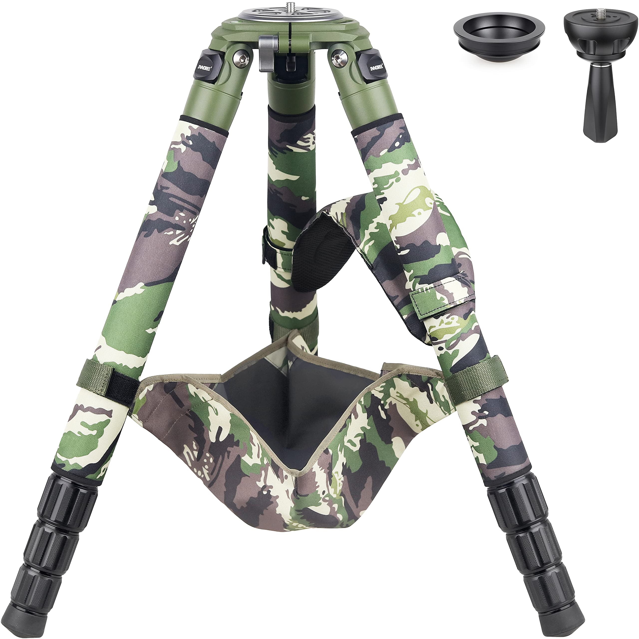 Carbon Fiber Bowl Tripod Innorel Rt90Cg Heavy Duty Bowl Tripod With 75Mm Bowl Adapter 40Mm Leg Tube Ultra Stable Professional Camera Tripod Max Load 88Lb/40Kg Green Camouflage Sleeve