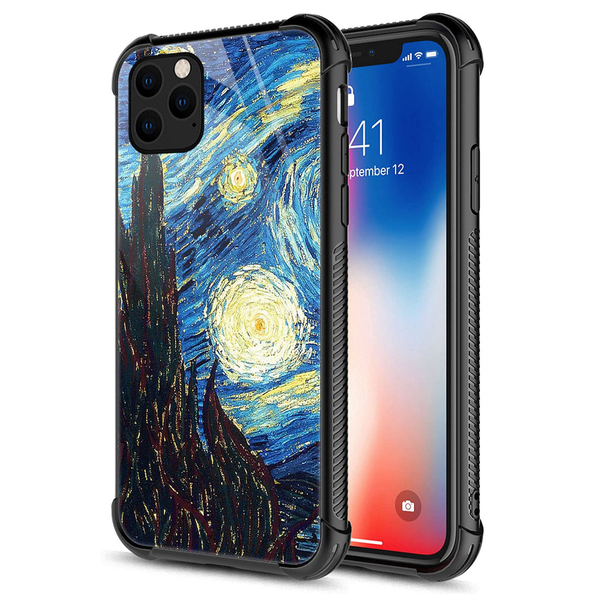 Carloca Compatible With Iphone 13 Pro Case,The Starry Night Oil Identity Graphic Design Shockproof Anti Scratch Hard Acrylic Cas