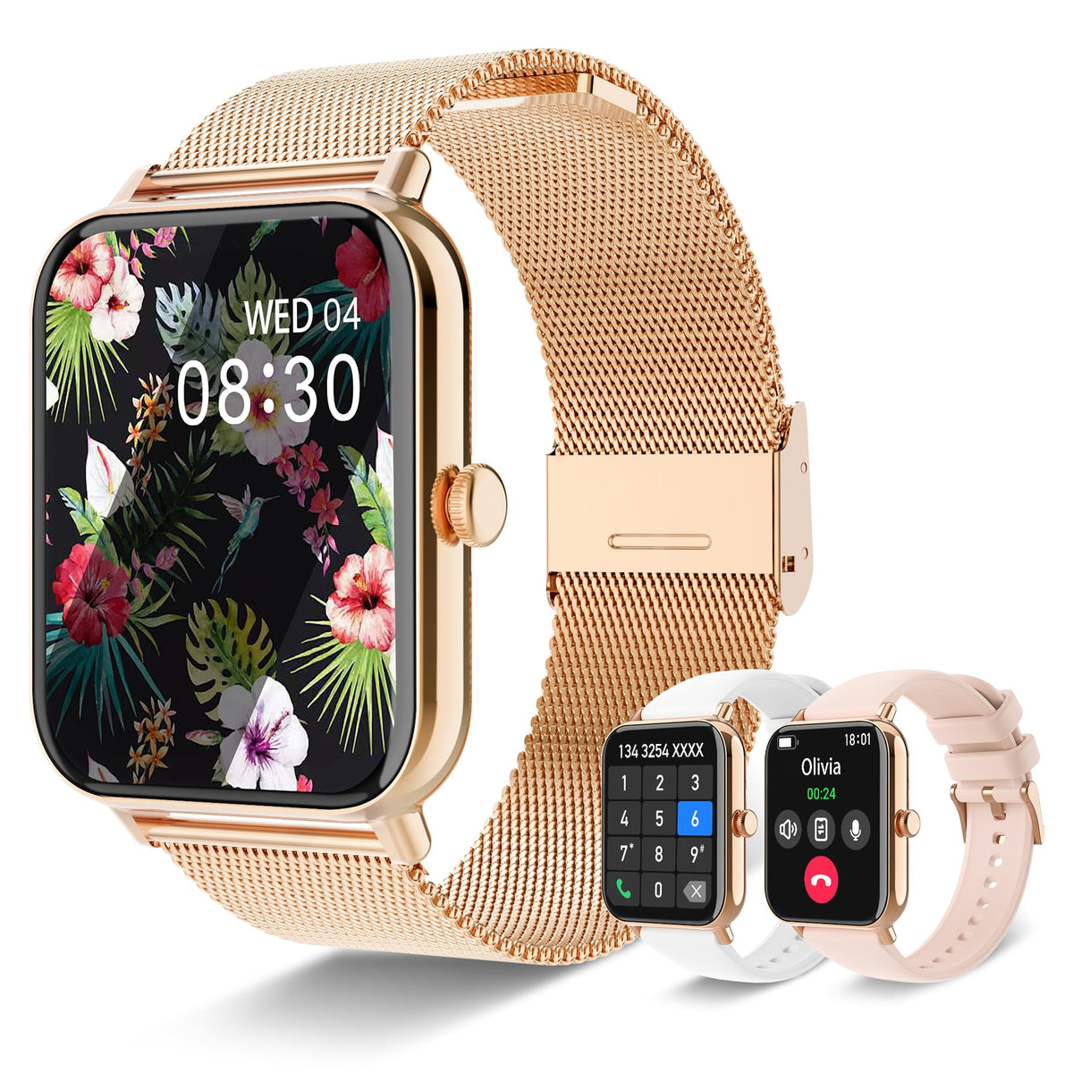 Iaret Smart Watches For Women, 1.85'' Smart Watch (Answer/Make Calls) With 100 Sports Modes, Fitness Tracker Heart Rate Sleep Mo