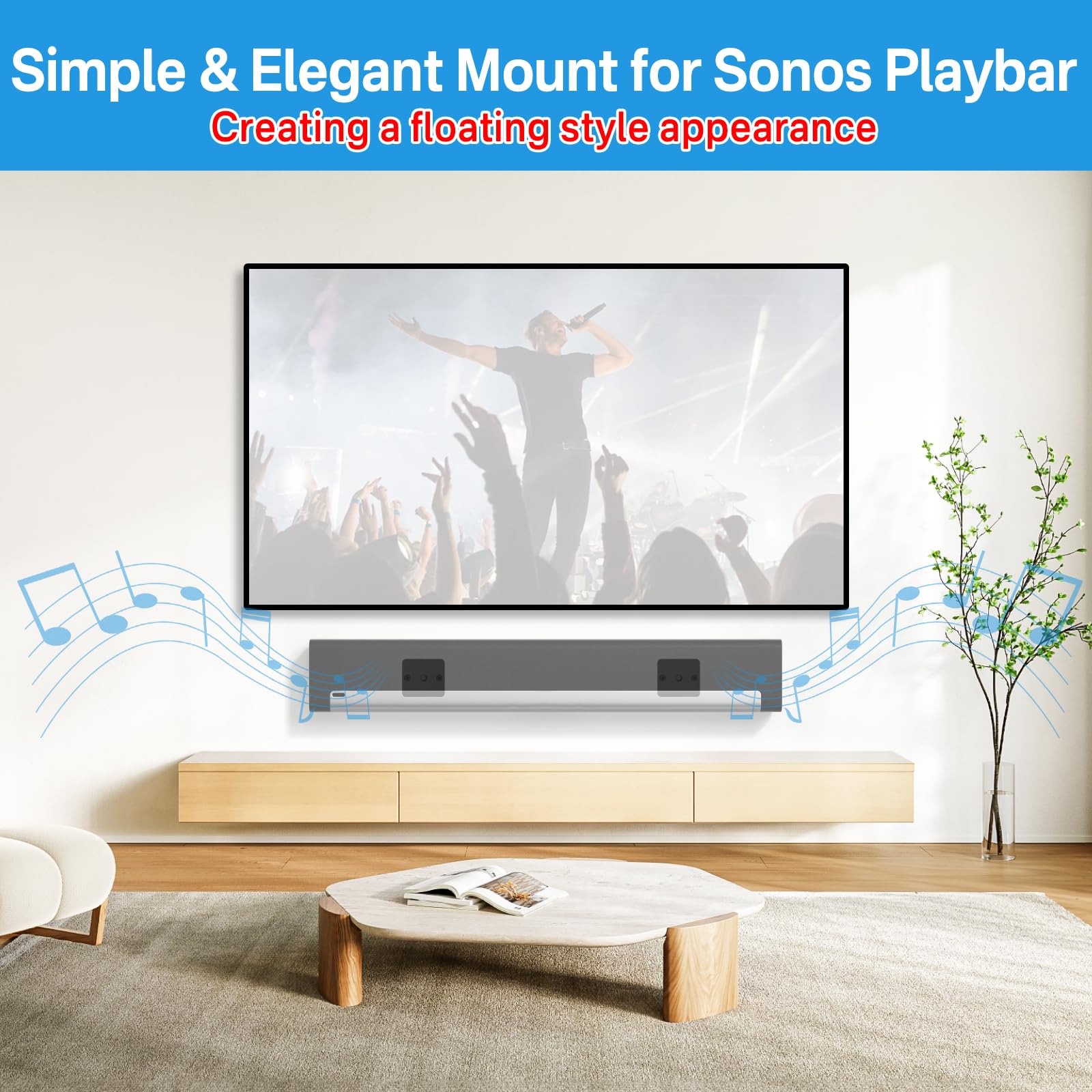 Notiela Upgrade Wall Mount For Sonos Playbar Mount Bracket Easy To Install Fit For Sonos Playbar Wall Mount Under Tv Mounting Br