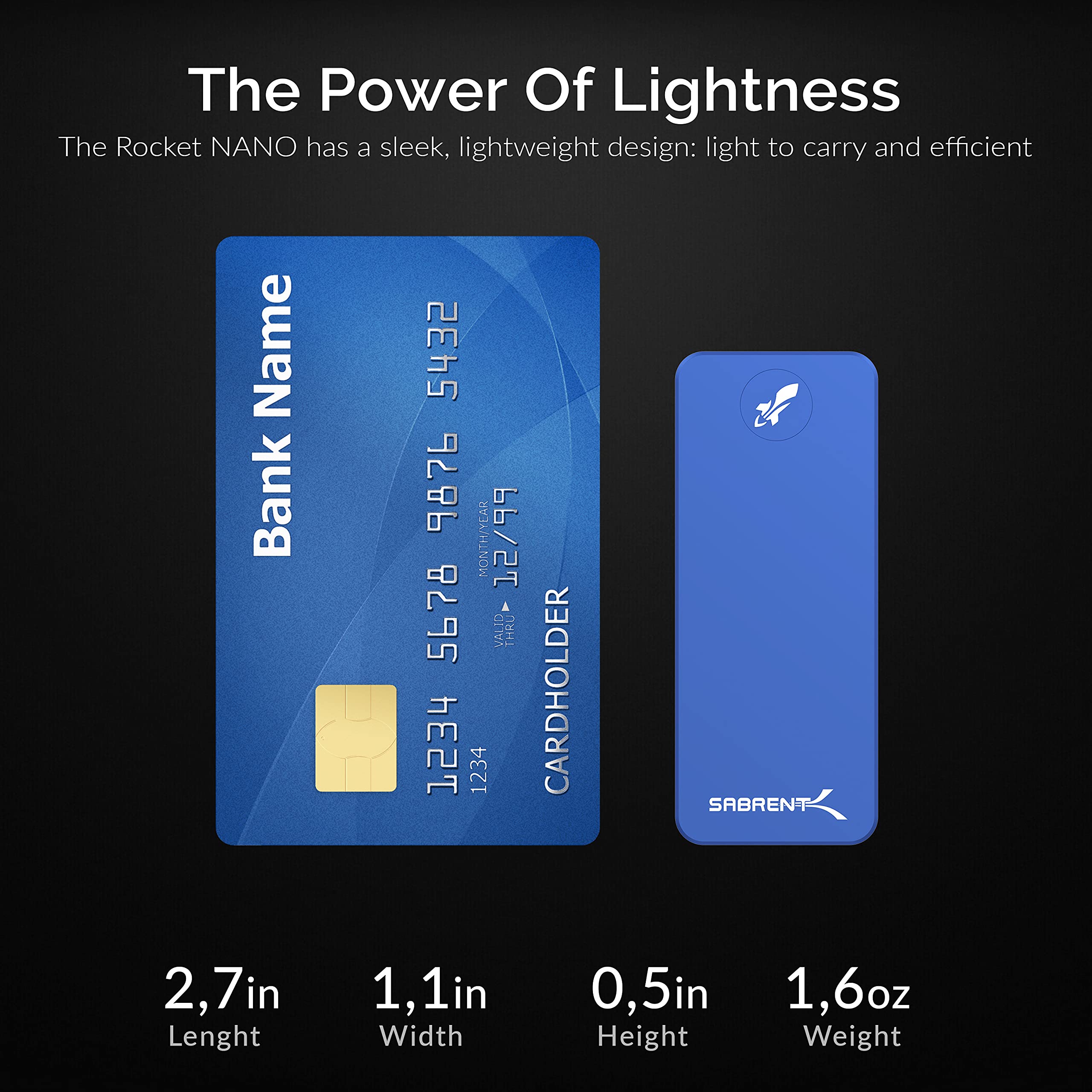 Sabrent 1Tb Rocket Nano External Aluminum Ssd (Blue) (Sb 1Tb Nano Blu)