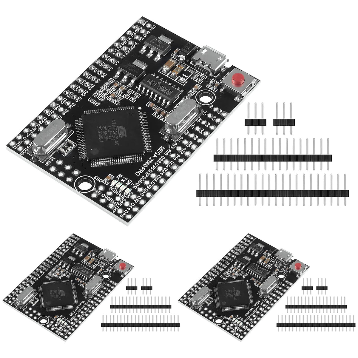 Alinan 3Pcs Atmega 2560 Pro Embed Ch340G/Atmega2560 16Au Pro Mega Module With Male Pinheader Compatible With Mega2560