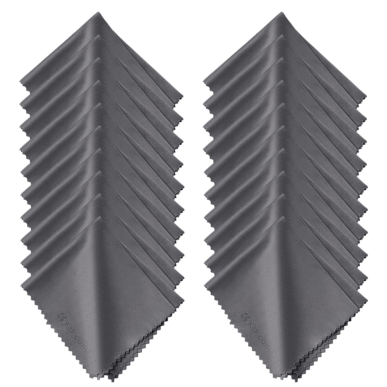 K&F Concept 20 Pack Lens Cleaning Cloth(15Cm X 18 Cm), Washable Reusable Microfiber Cleaning Cloth For Cleaning All Electronic Device Screens Eyeglasses Delicate Surfaces