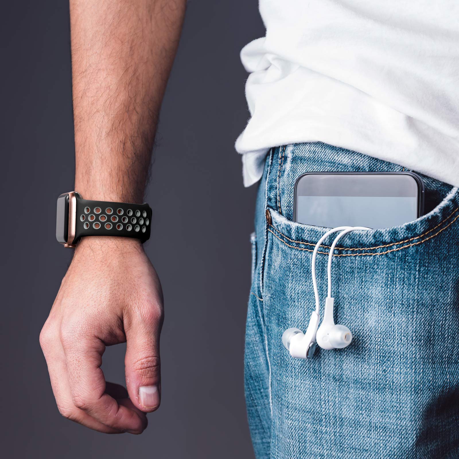 Lerobo 3 Pack Compatible For Apple Watch Band 40Mm 38Mm 41Mm 45Mm 44Mm 42Mm, Soft Silicone Sport Strap Breathable Replacement Ba