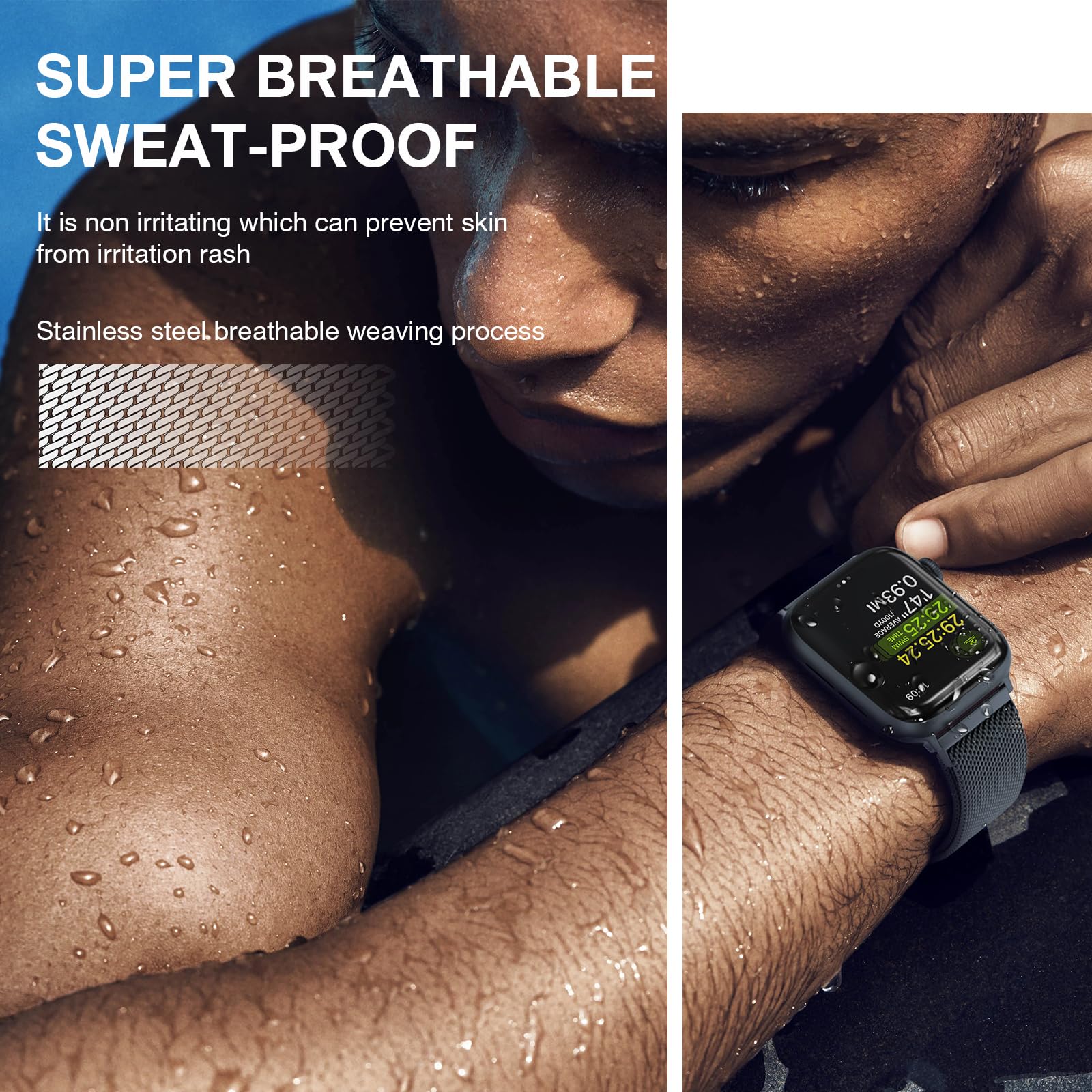 Stainless Steel Milanese Loop Compatible With Apple Watch Band 46Mm 42Mm 44Mm 45Mm 49Mm 38Mm 40Mm 41Mm Men And Women, Mesh Loop