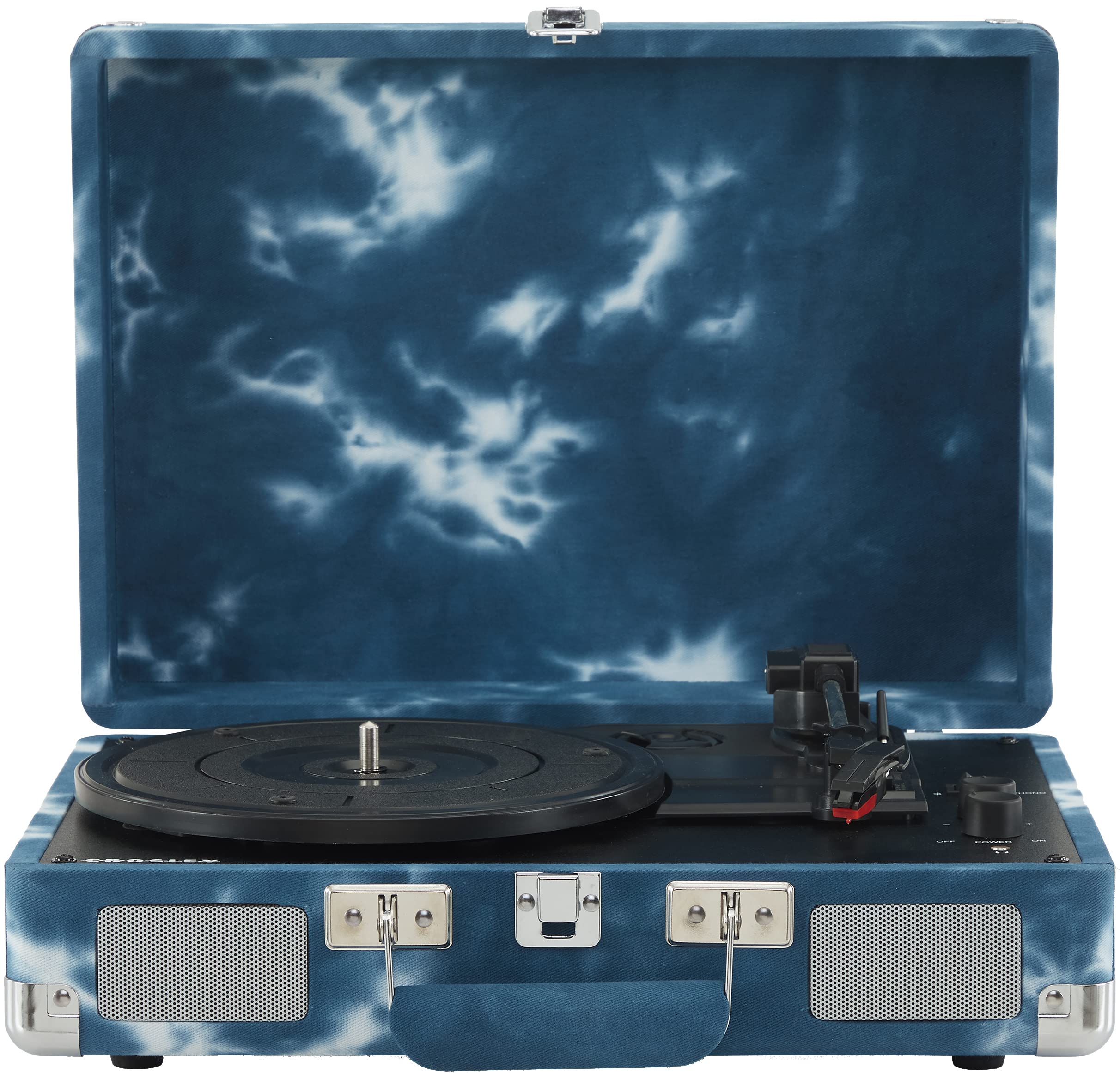Crosley Cr8005F In Cruiser Plus Vintage 3 Speed Bluetooth In/Out Suitcase Vinyl Record Player Turntable, Indigo