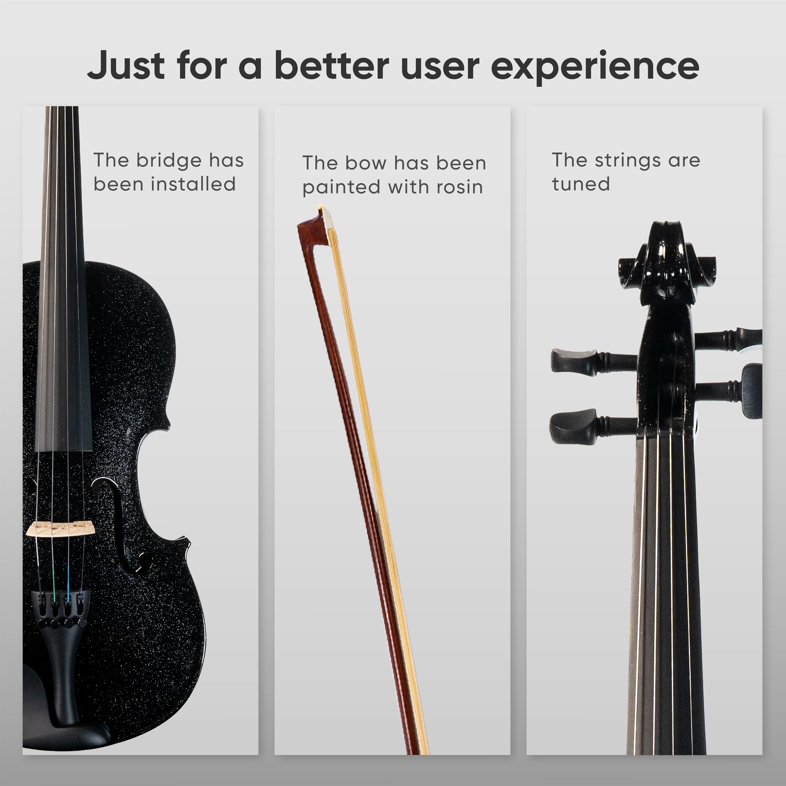 Phoenix Violin 4/4 Full Size Set, Fiddle Solid Wood For Professional Beginners Adults With Rosewood Bow Extra Strings & Bridge,R