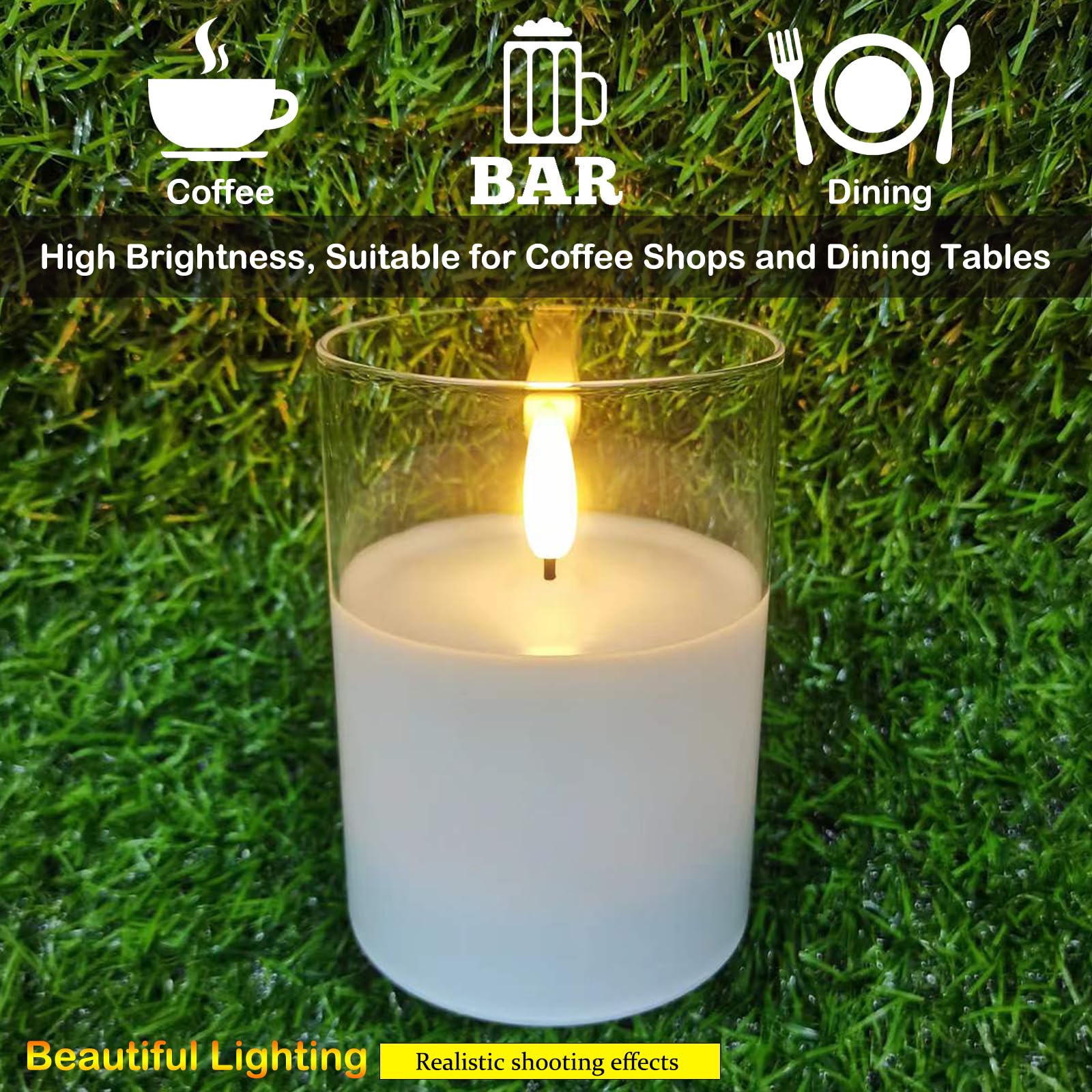 Clear Glass Flameless Candles With Remote 600Hours Battery Operated With Timer Flickering Led Pillar Candles Real Wax For Party,