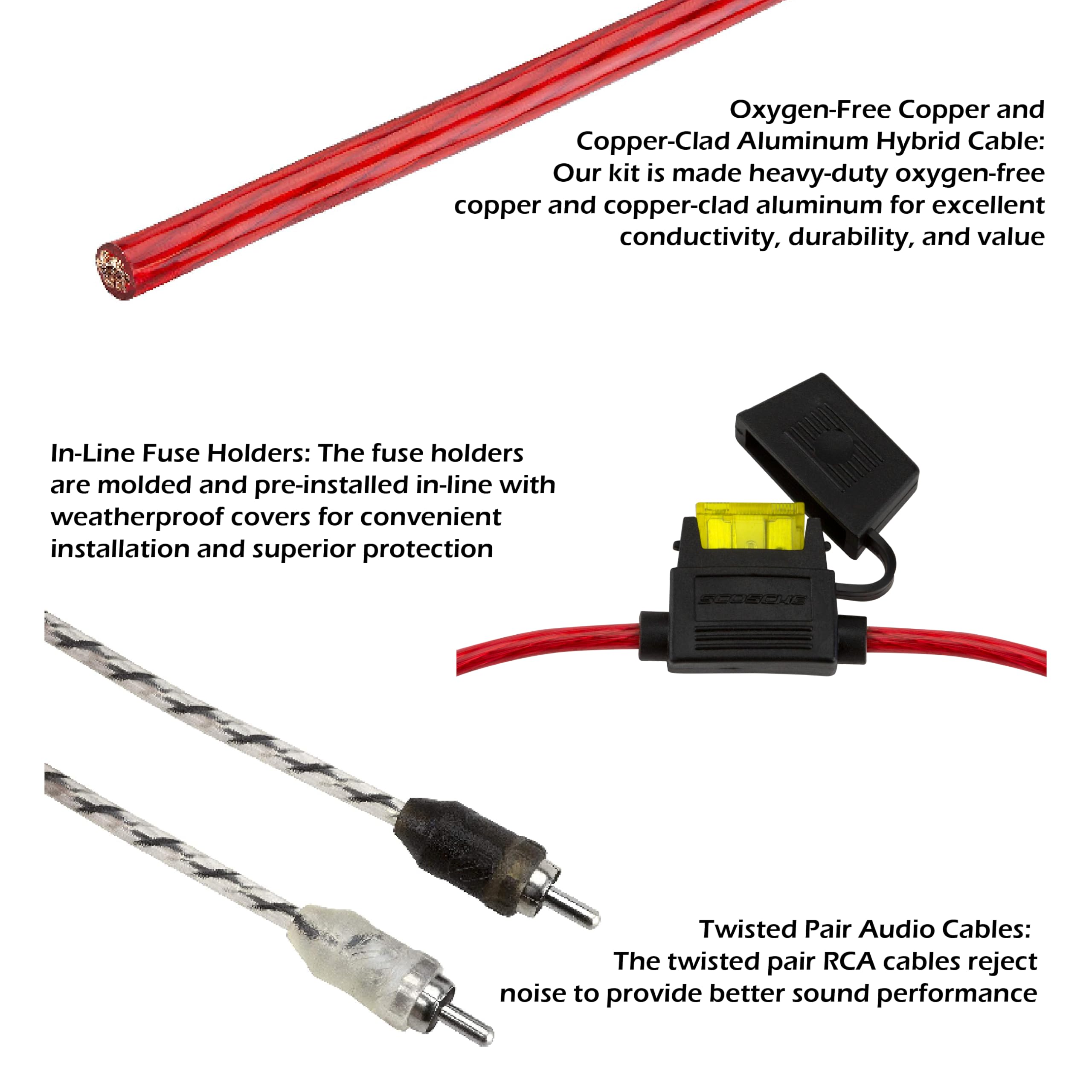 Scosche Install Centric Icak12 True 12 Gauge Hybrid Ofc 2 Channel High Current Amplifier Wiring Kit Accessory Installation Wirin