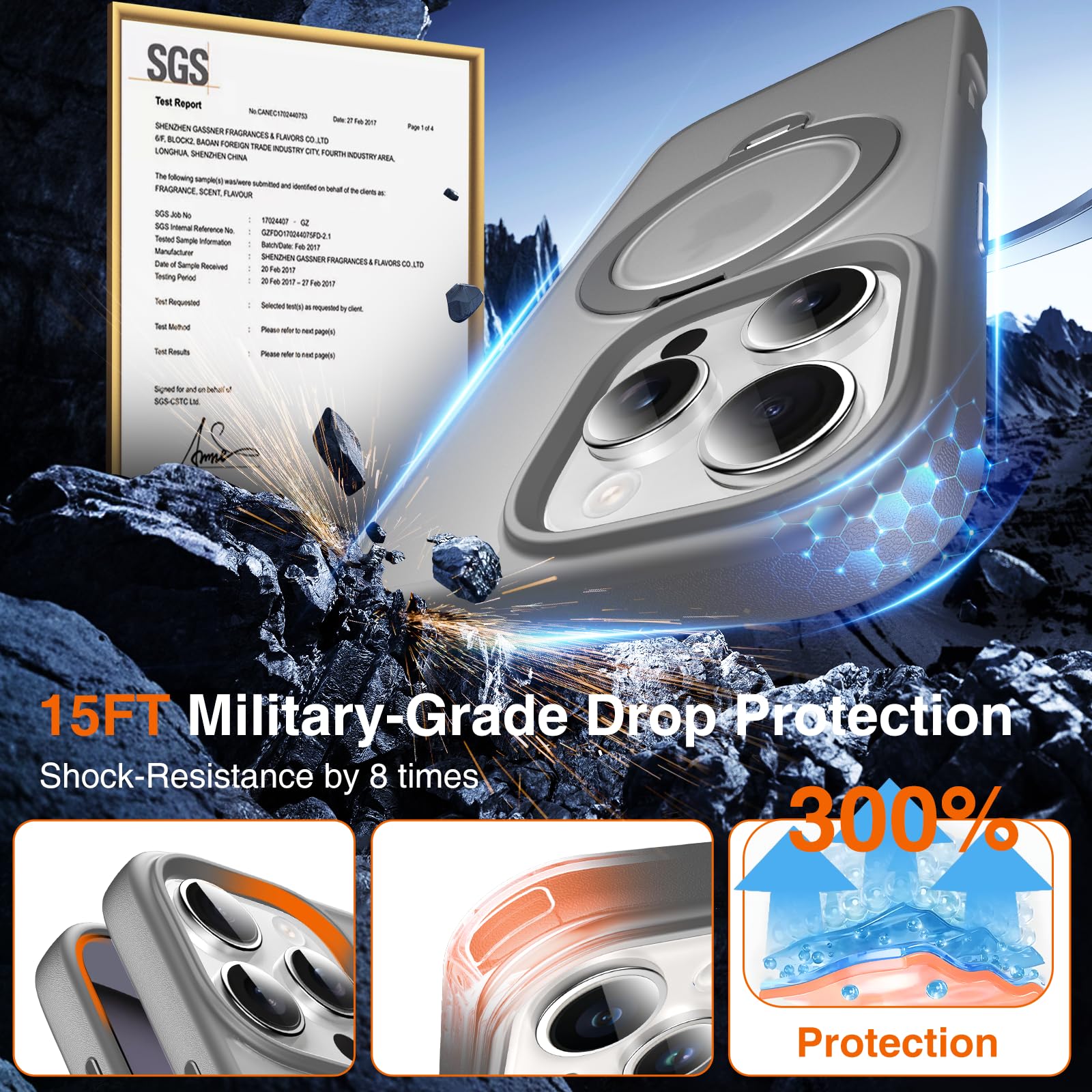 Chicfun 360 O-Ring Magstander For Iphone 13 Pro Max Case With Magnetic Kickstand Ring Holder [Compatible With Magsafe][360Rotate