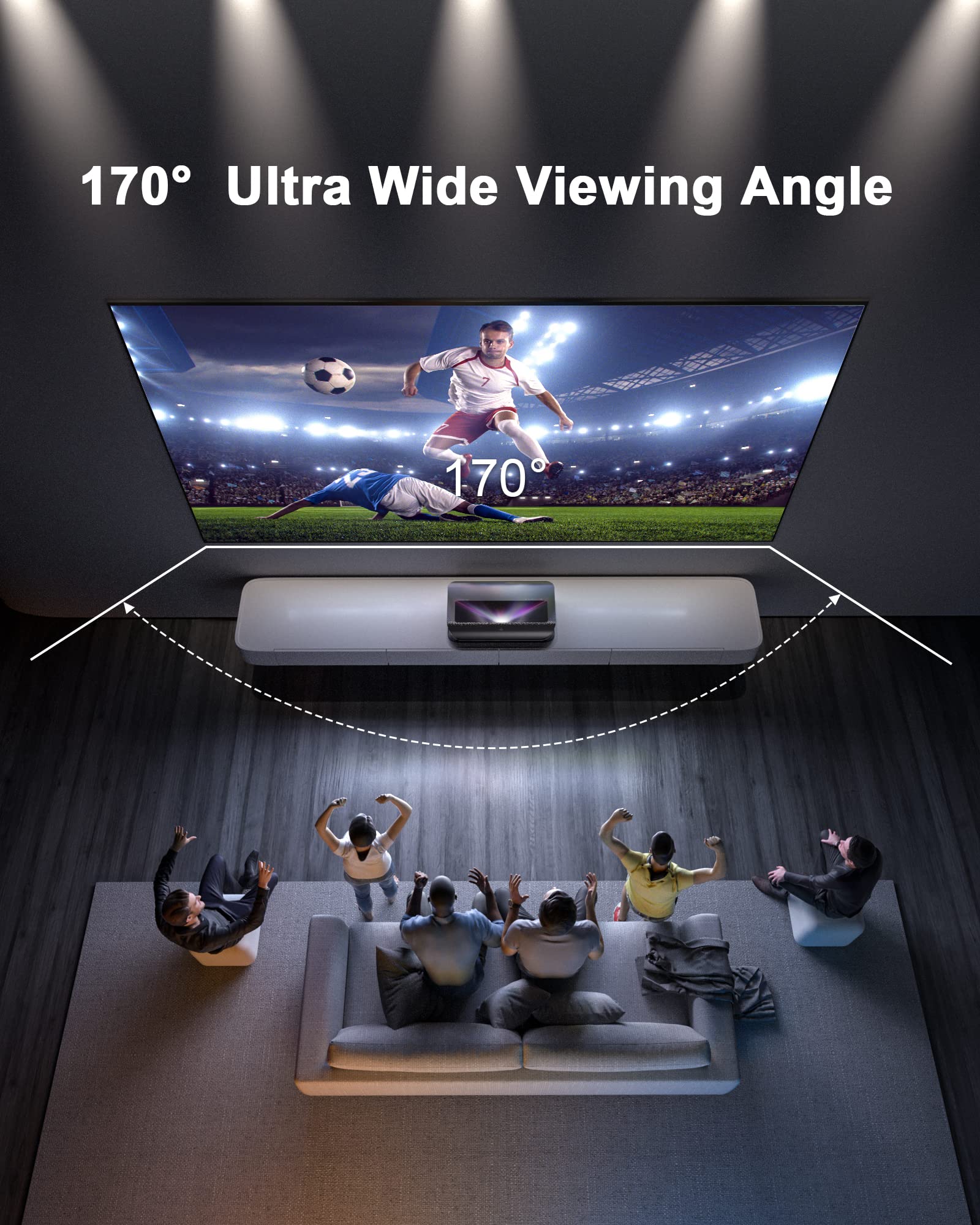 Awol Vision Ambient Light Rejecting (Alr) Projector Screen For Ultra Short Throw(Ust) Projector, 100'' Fixed Frame, 80% Picture