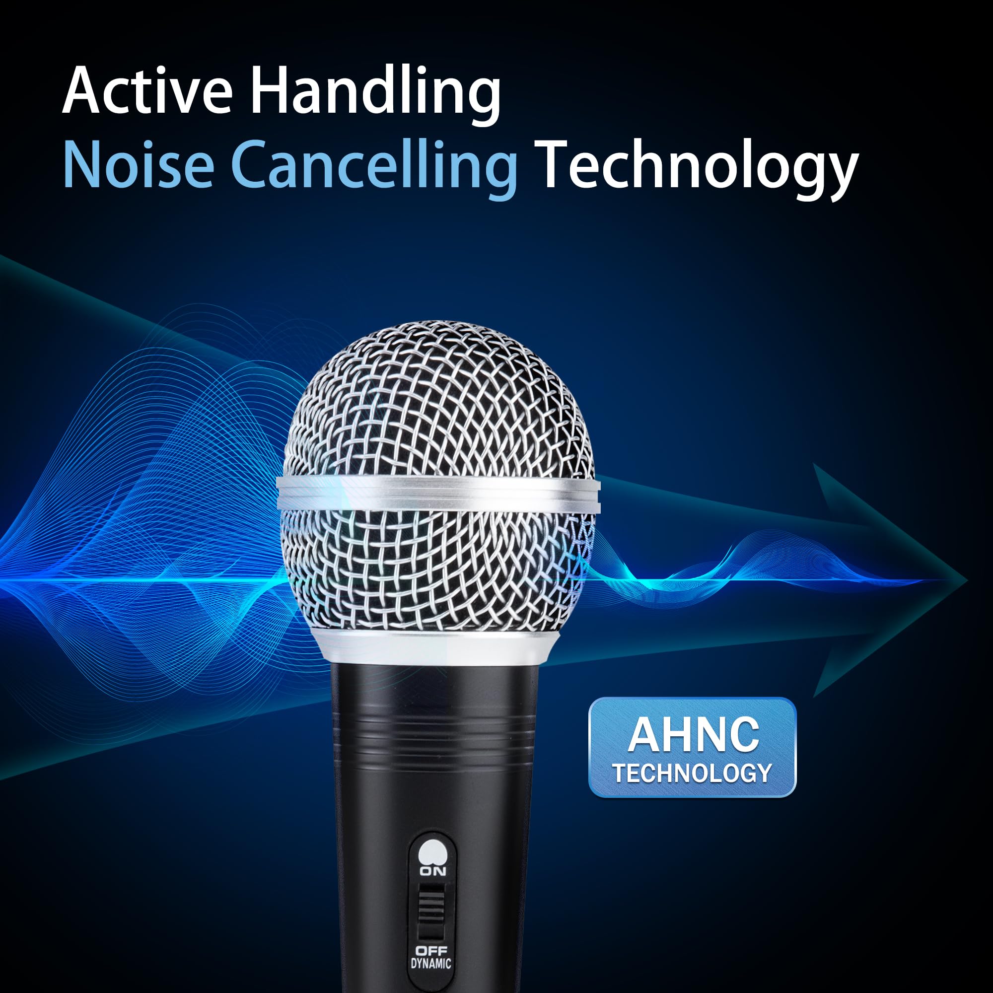 Adamantite Dynamic Karaoke Microphone For Singing, Metal Handheld Wired Microphone, 13Ft Cable And Magnetic Switch, Perfect For